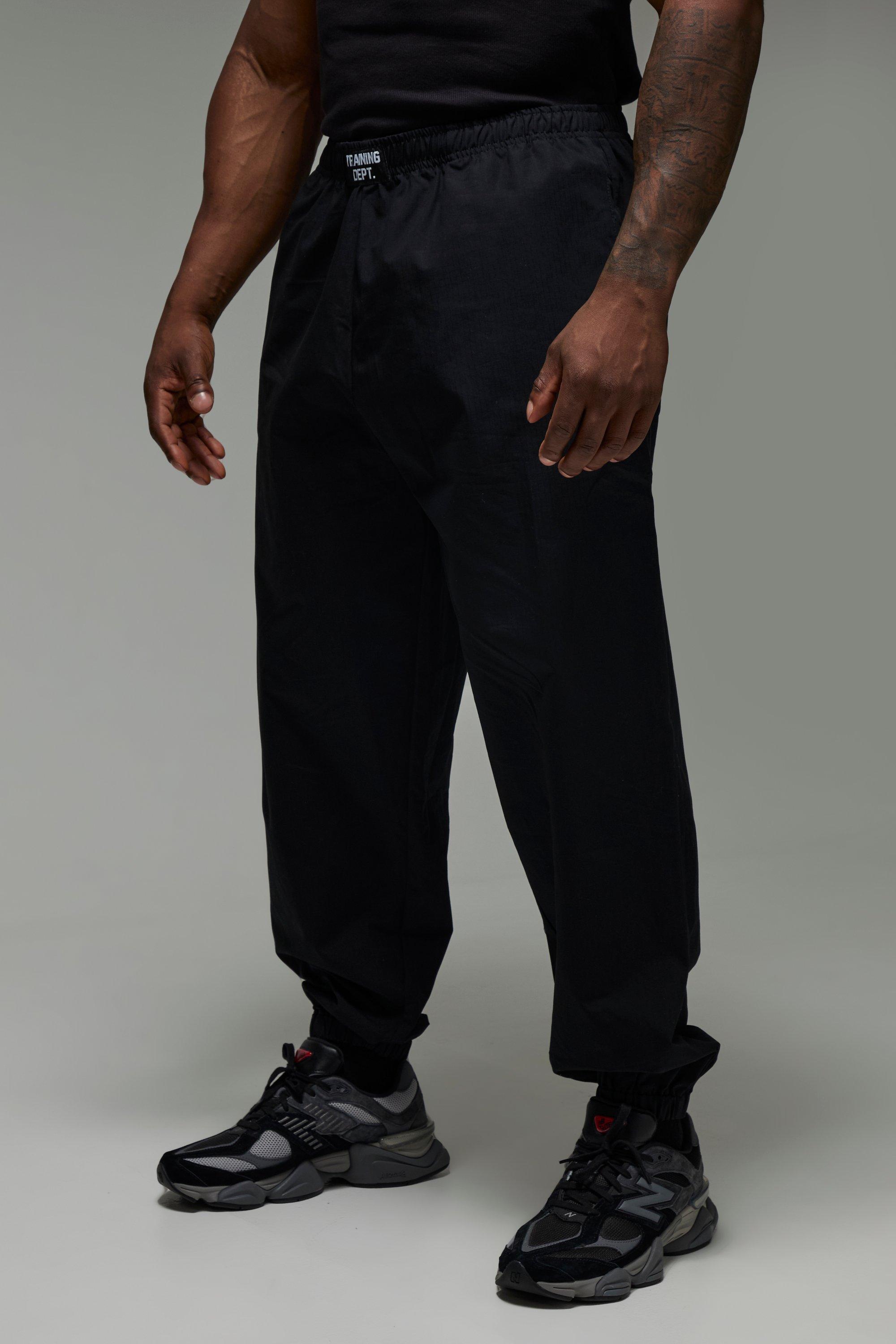 Mens Black Man Active Training Dept. Woven Pump Pant, Black
