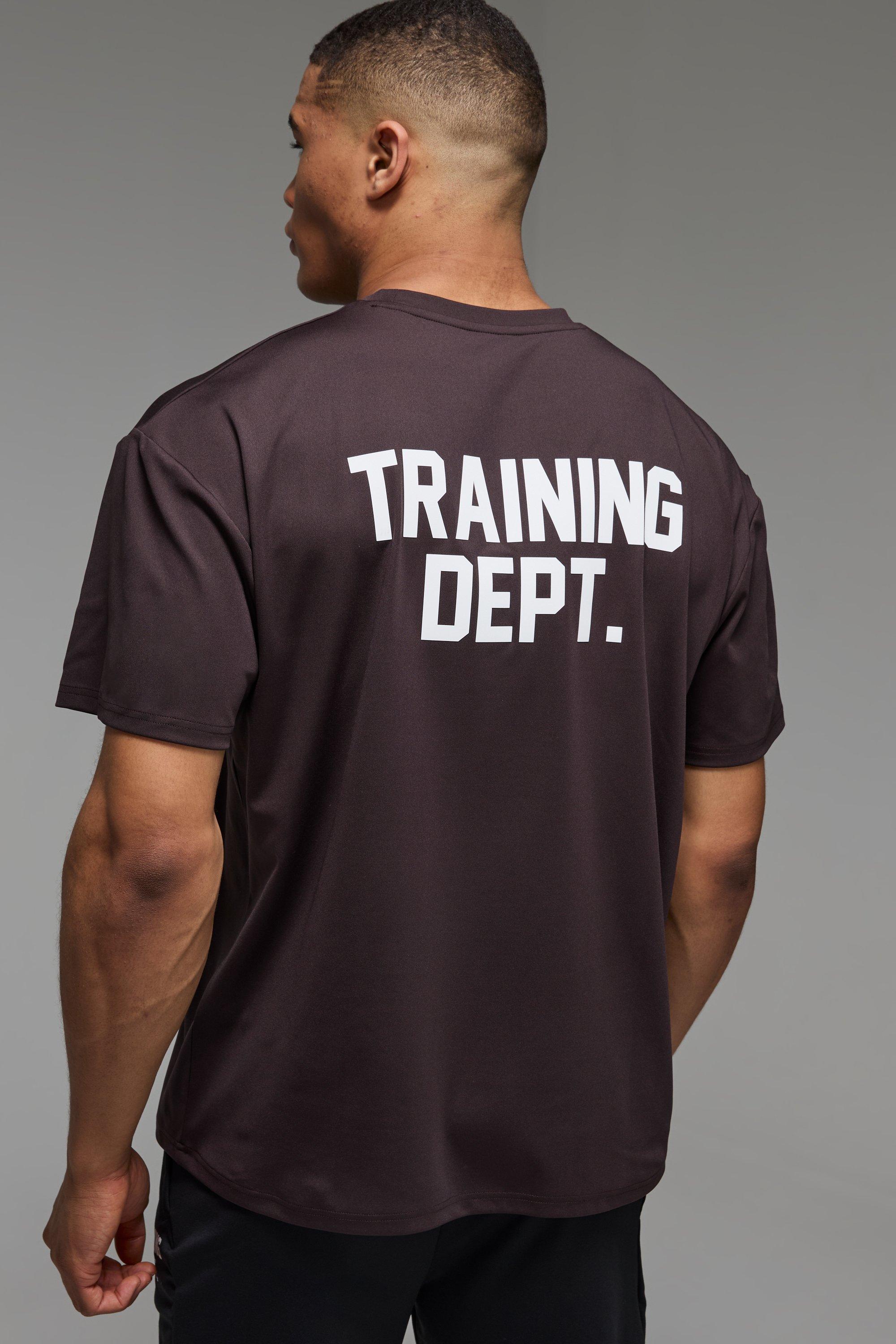 Mens Brown Man Active Performance Training Dept. Oversized T-shirt, Brown