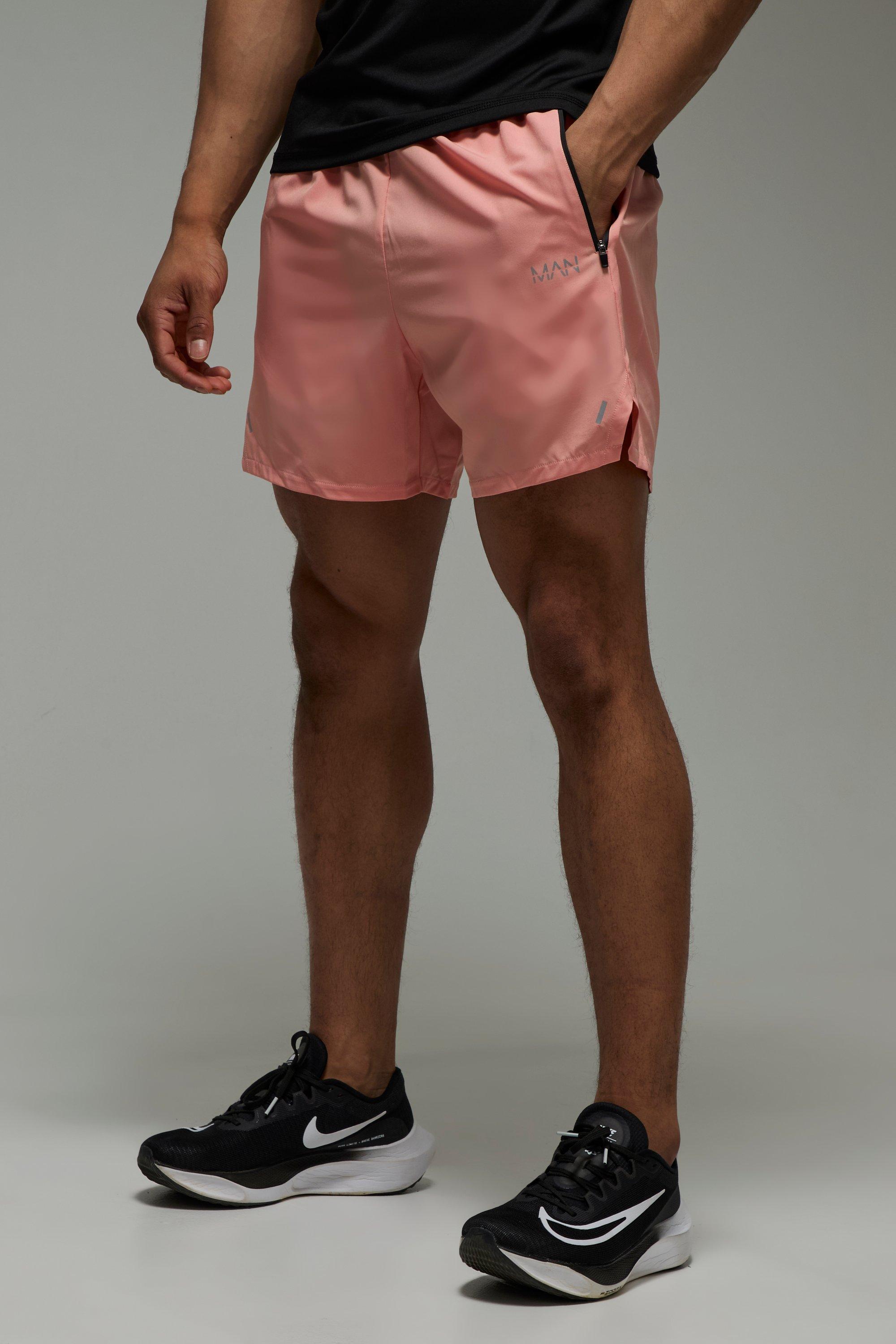 Mens Orange Man Active Perforated Stretch Woven Regular Fit 5inch Short, Orange