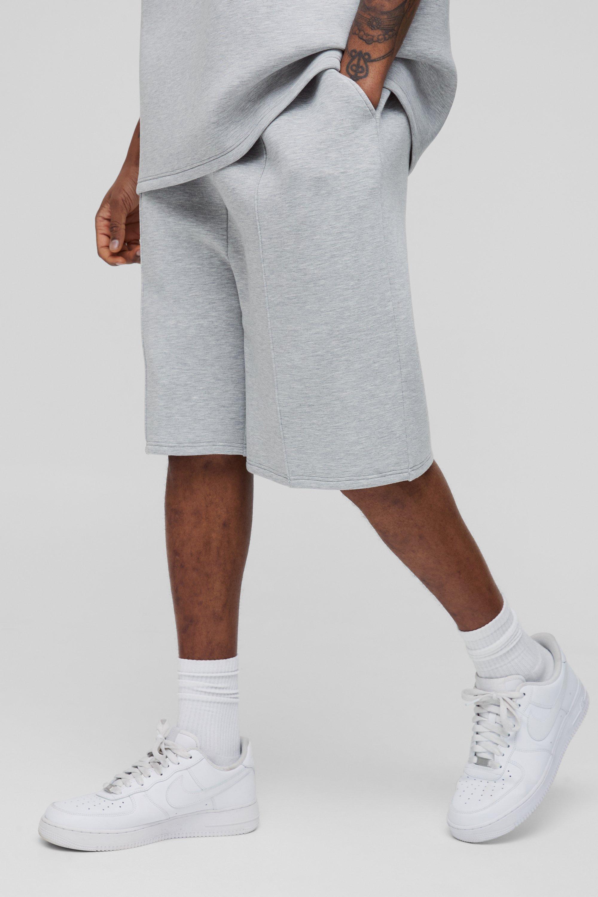 Pantaloncini Tall in Scuba oversize con cavallo sceso, Grigio