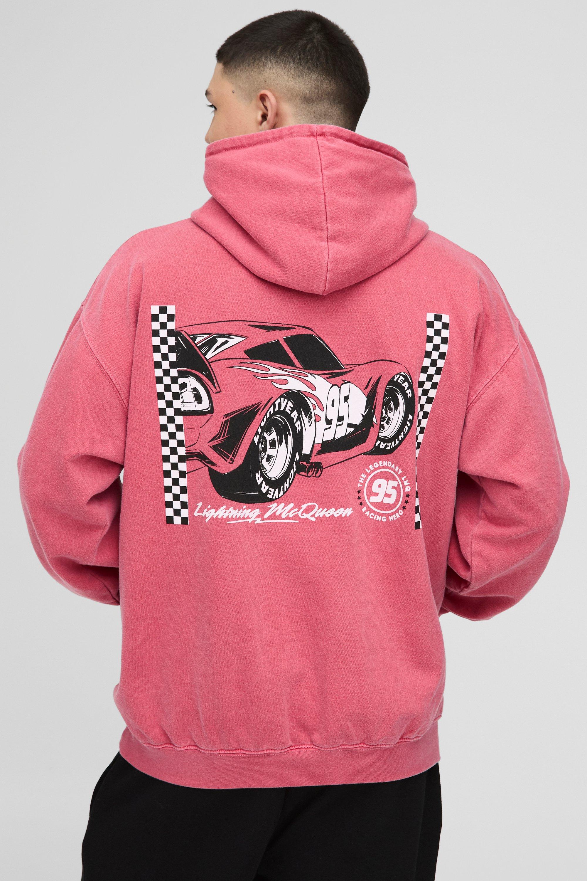 Oversized Pixar Cars License Print Hoodie