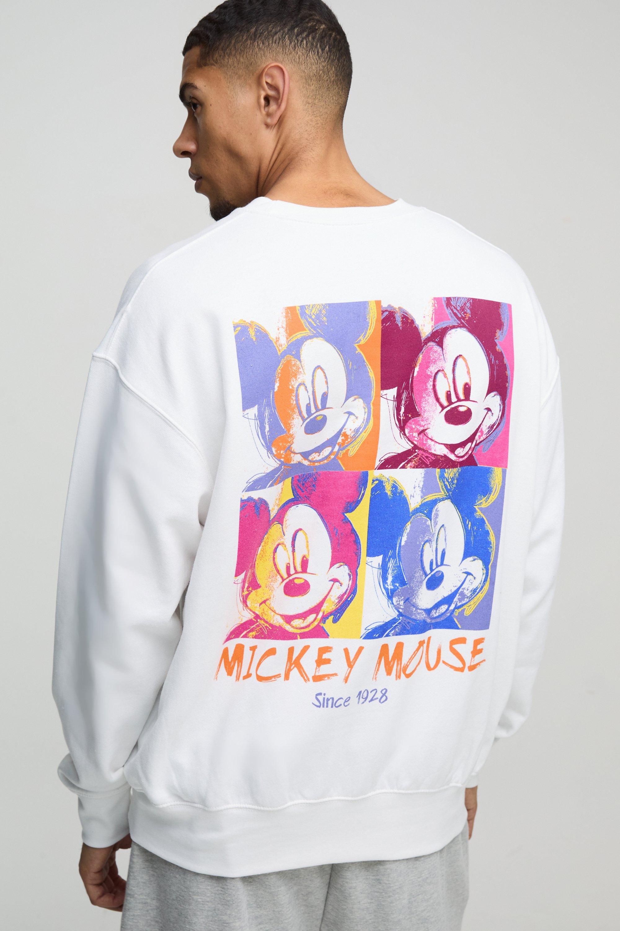 Felpa oversize ufficiale con stampa di Mickey Mouse, Bianco