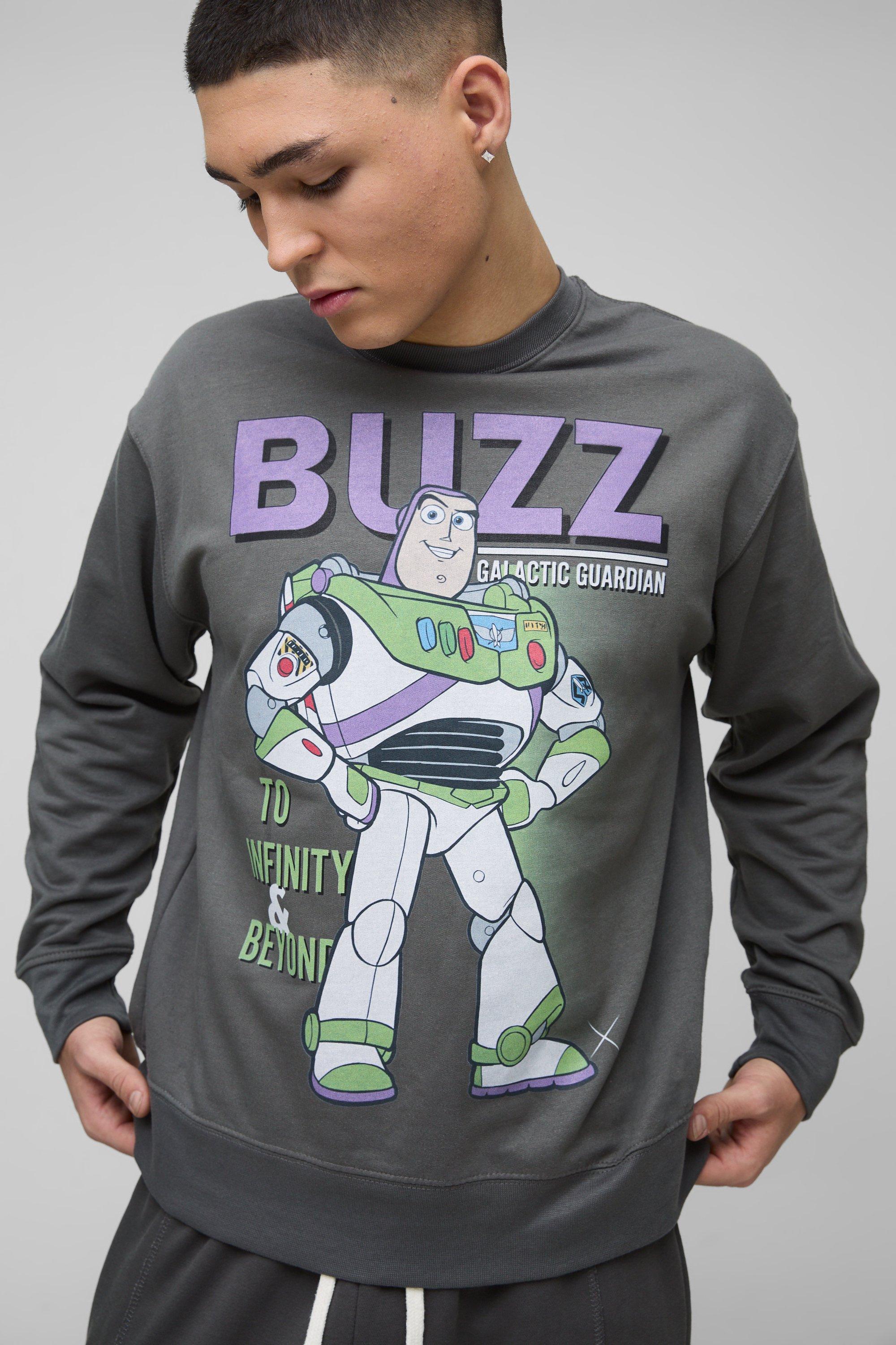 Felpa oversize ufficiale con stampa Toy Story Buzz, Grigio