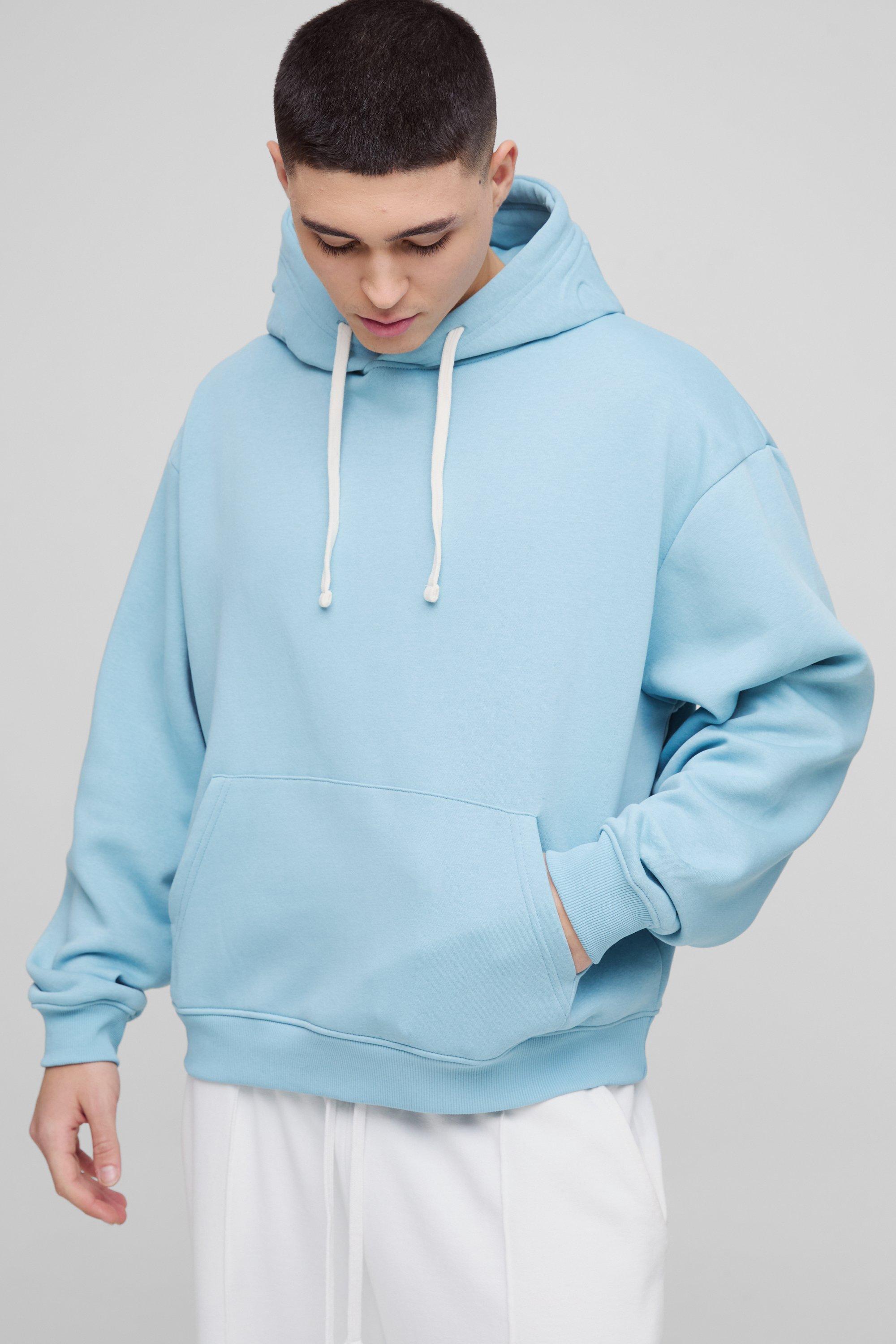 Felpa squadrata oversize Limited con incisioni e cappuccio, Verde