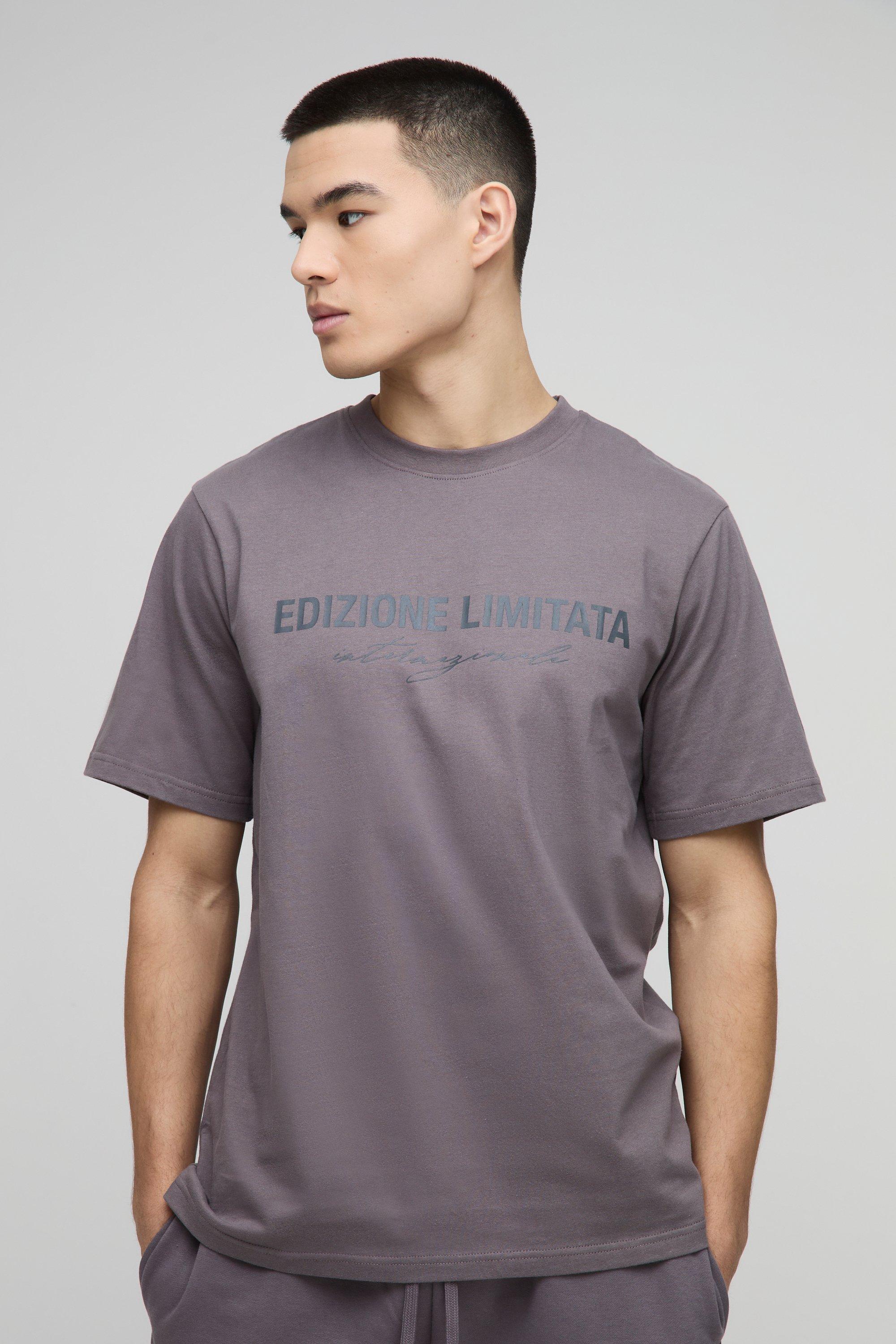 Mens Purple Regular Fit Edizione Limitata Heavyweight T-Shirt, Purple