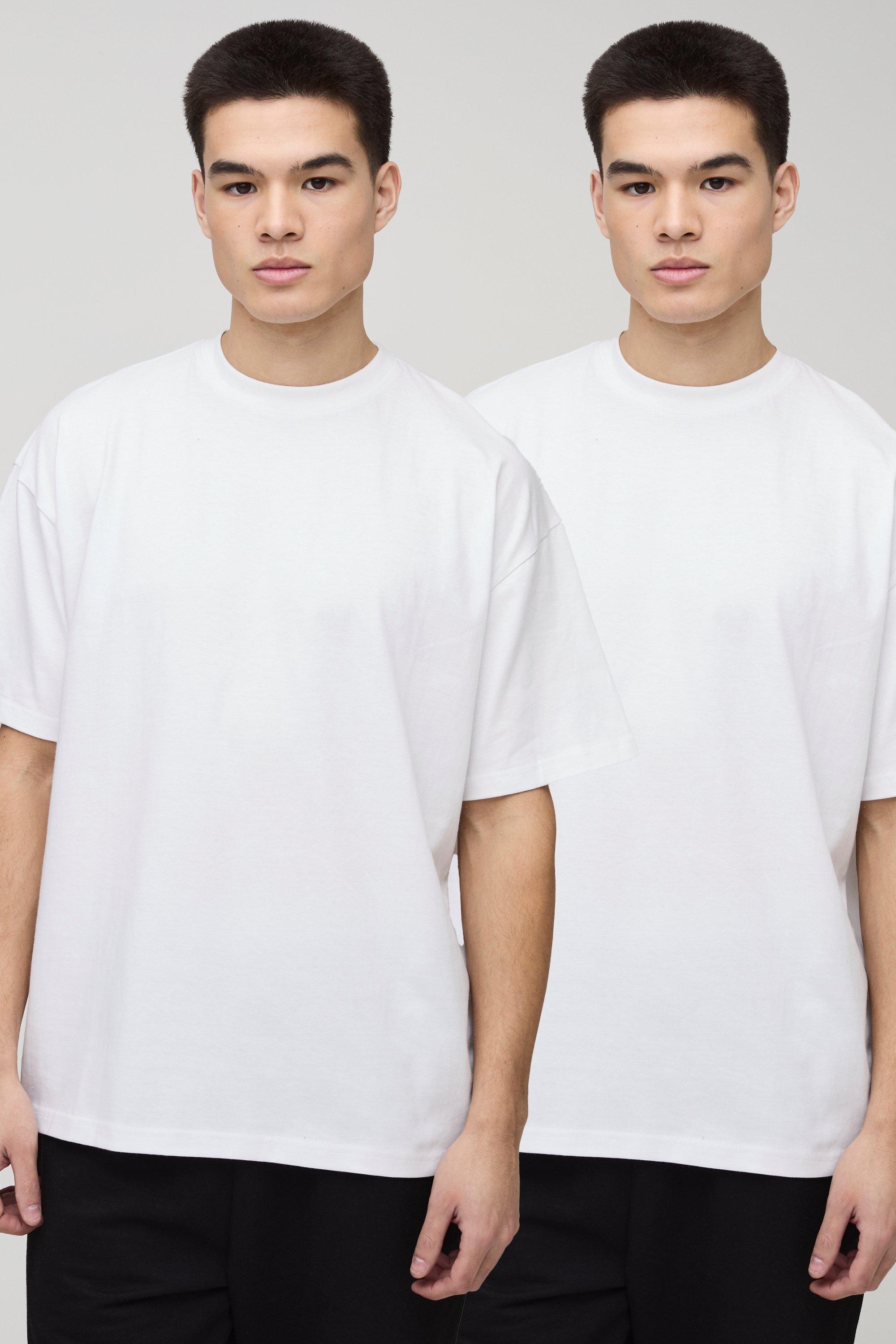 T-shirt a girocollo Basic oversize - set di 2 paia, Mono