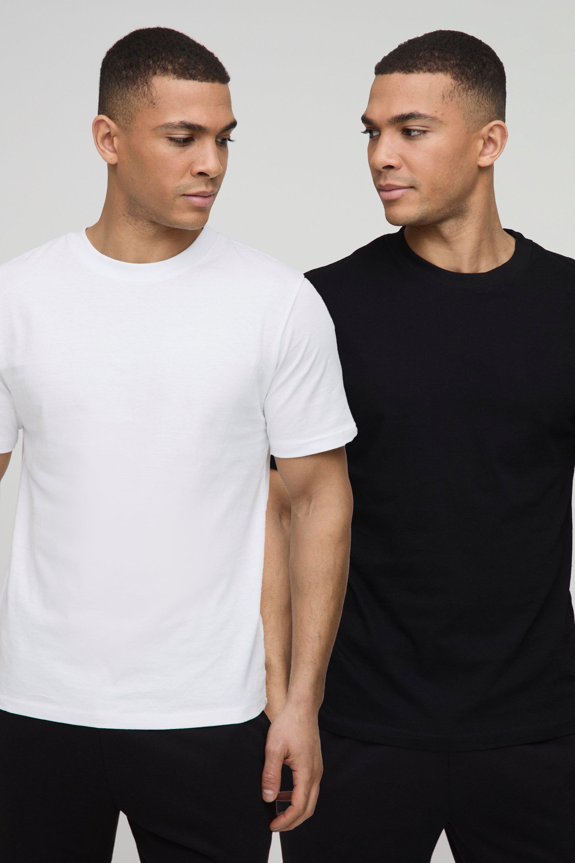 T-shirt a girocollo Basic - set di 2 paia, Mono