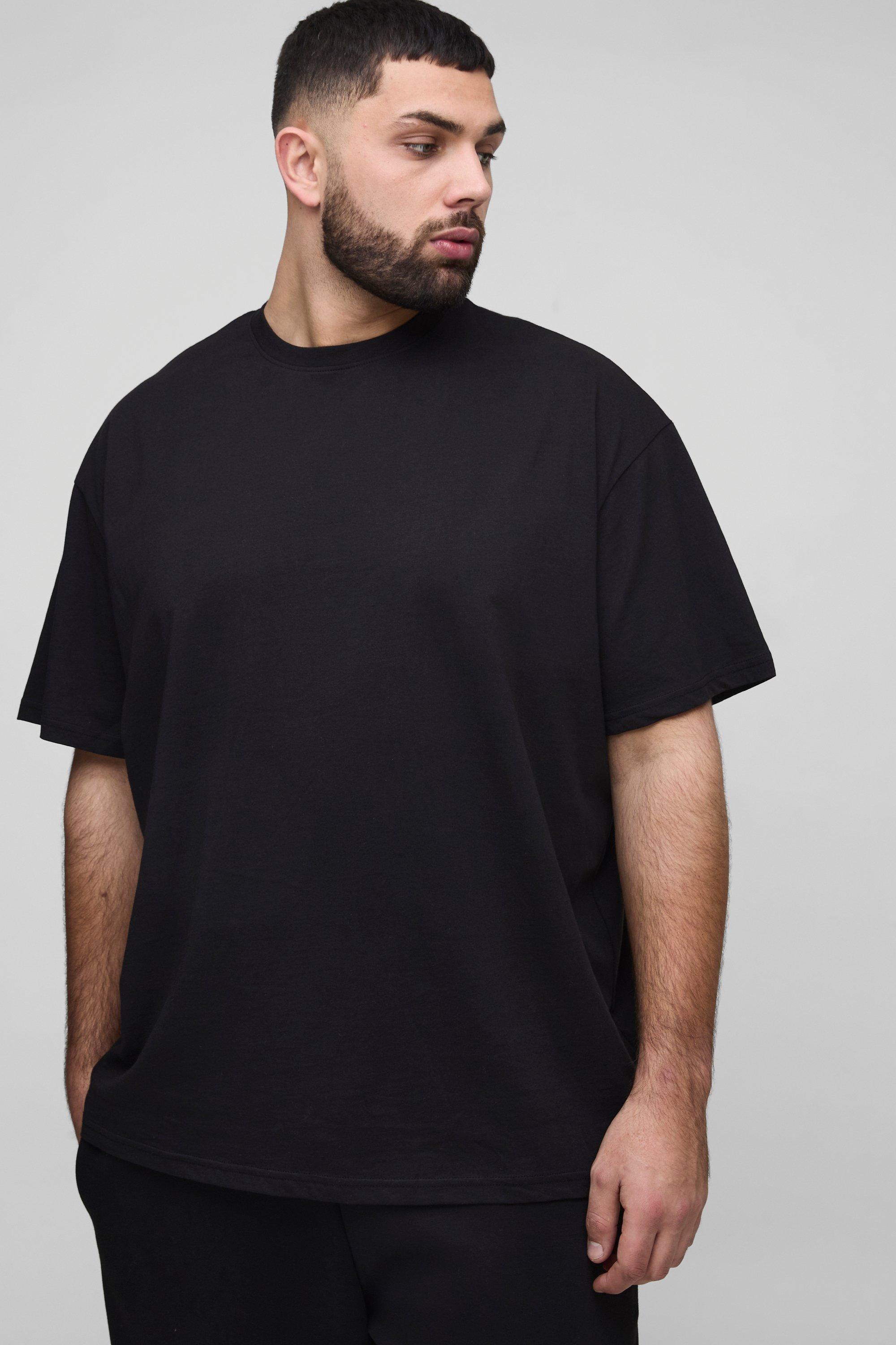 T-shirt a girocollo Plus Size oversize Basic, Nero