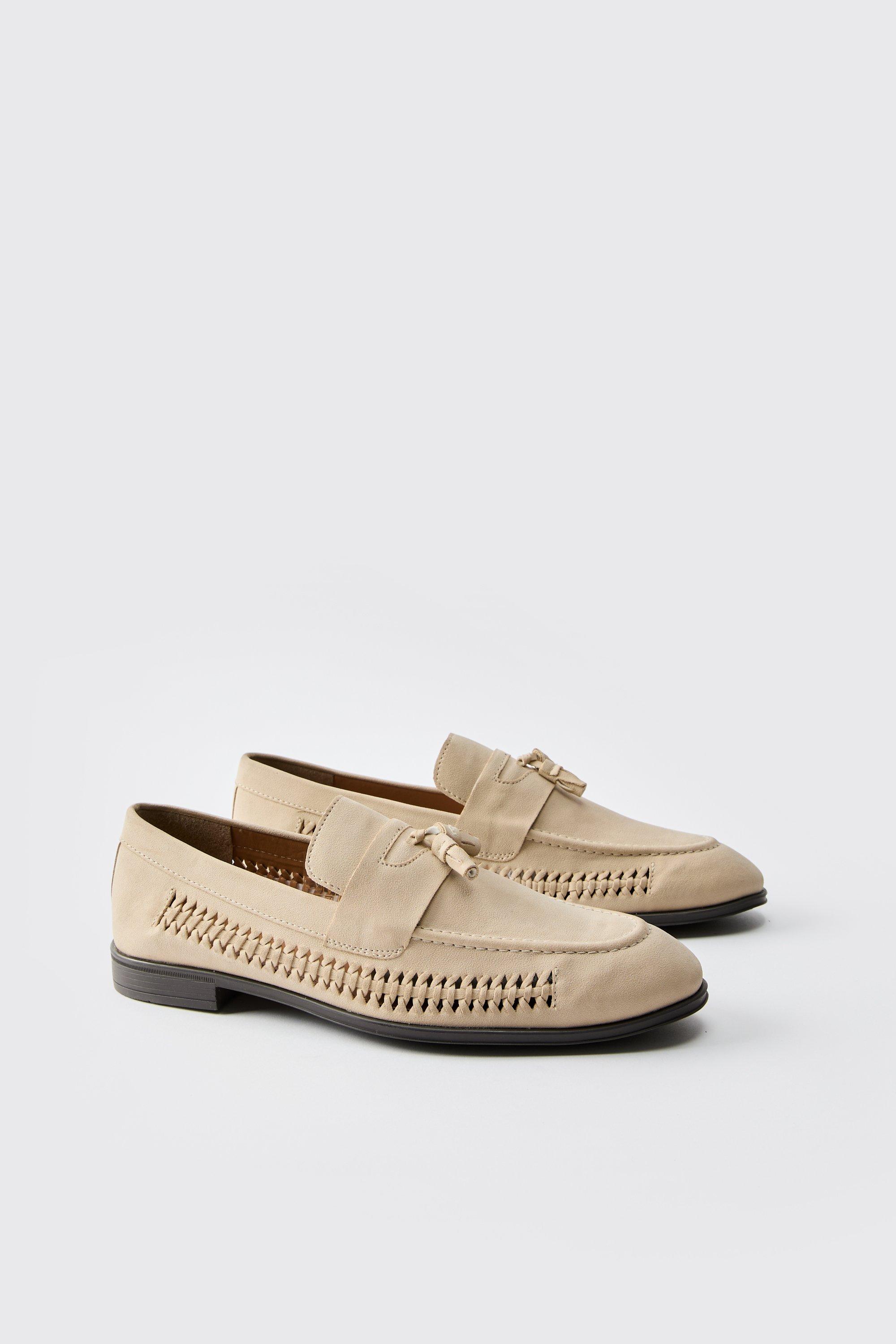 Mens Grey Tassel Weave Loafer, Grey