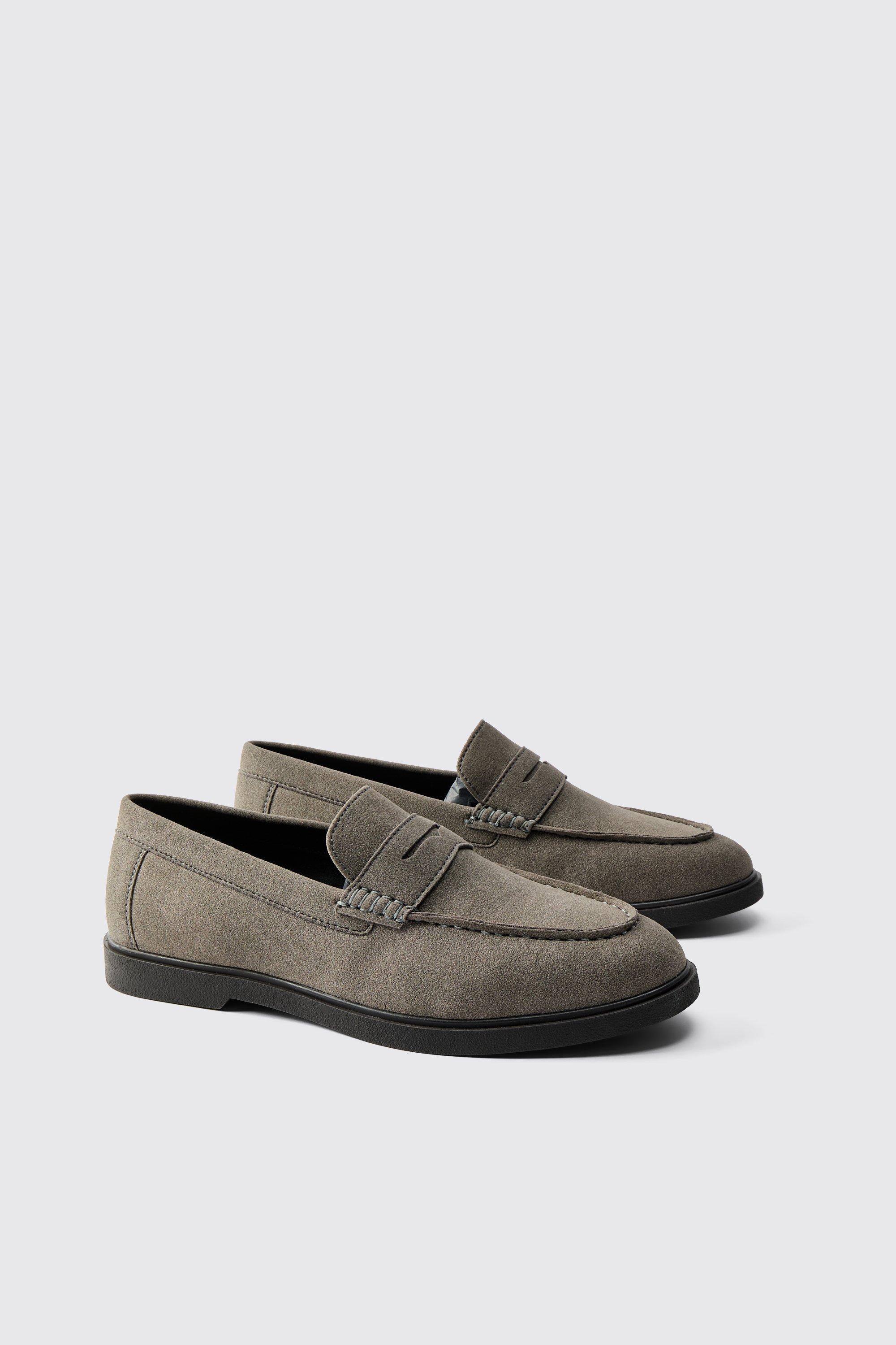 Boohoo Saddle Loafers, Grey