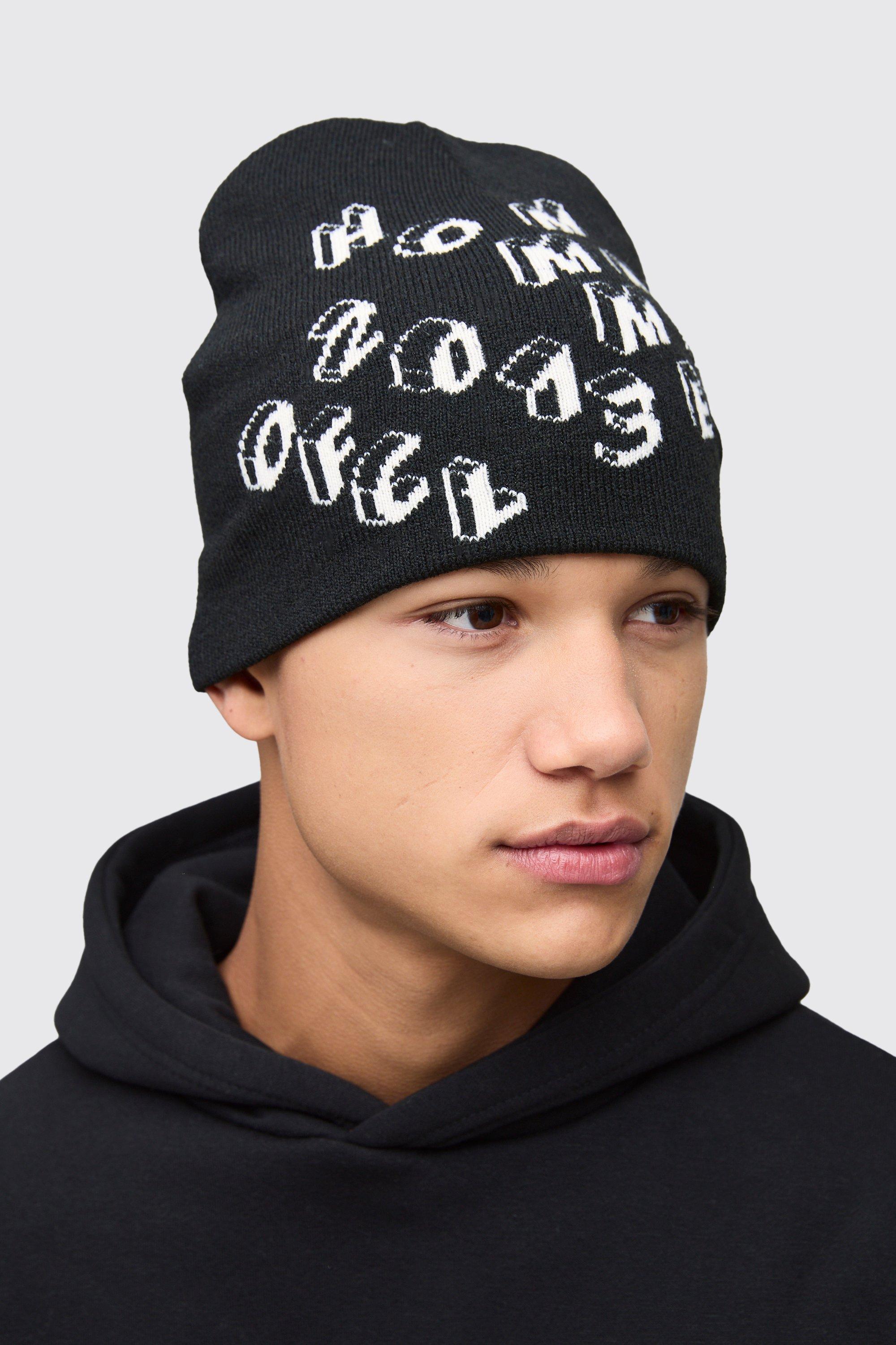 Homme Print Beanie, Grigio