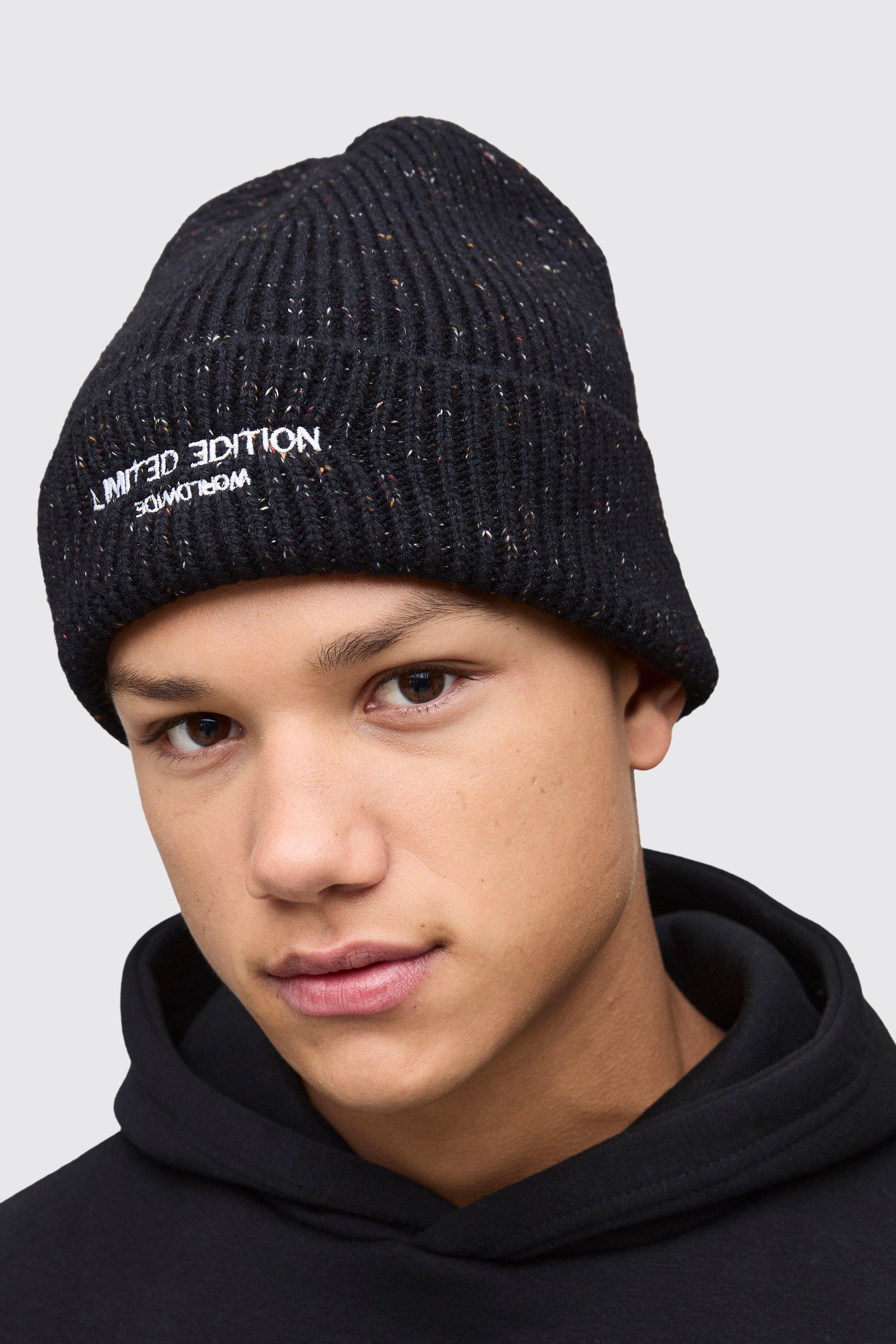 Boohoo Embroidered Limited Edition Beanie, Charcoal