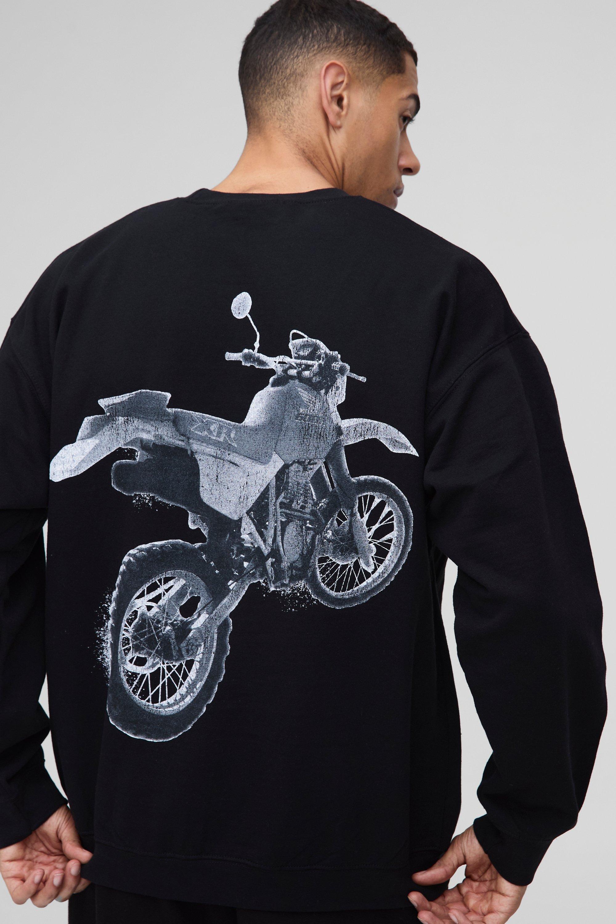 Felpa oversize con stampa ufficiale Honda Racing, Nero