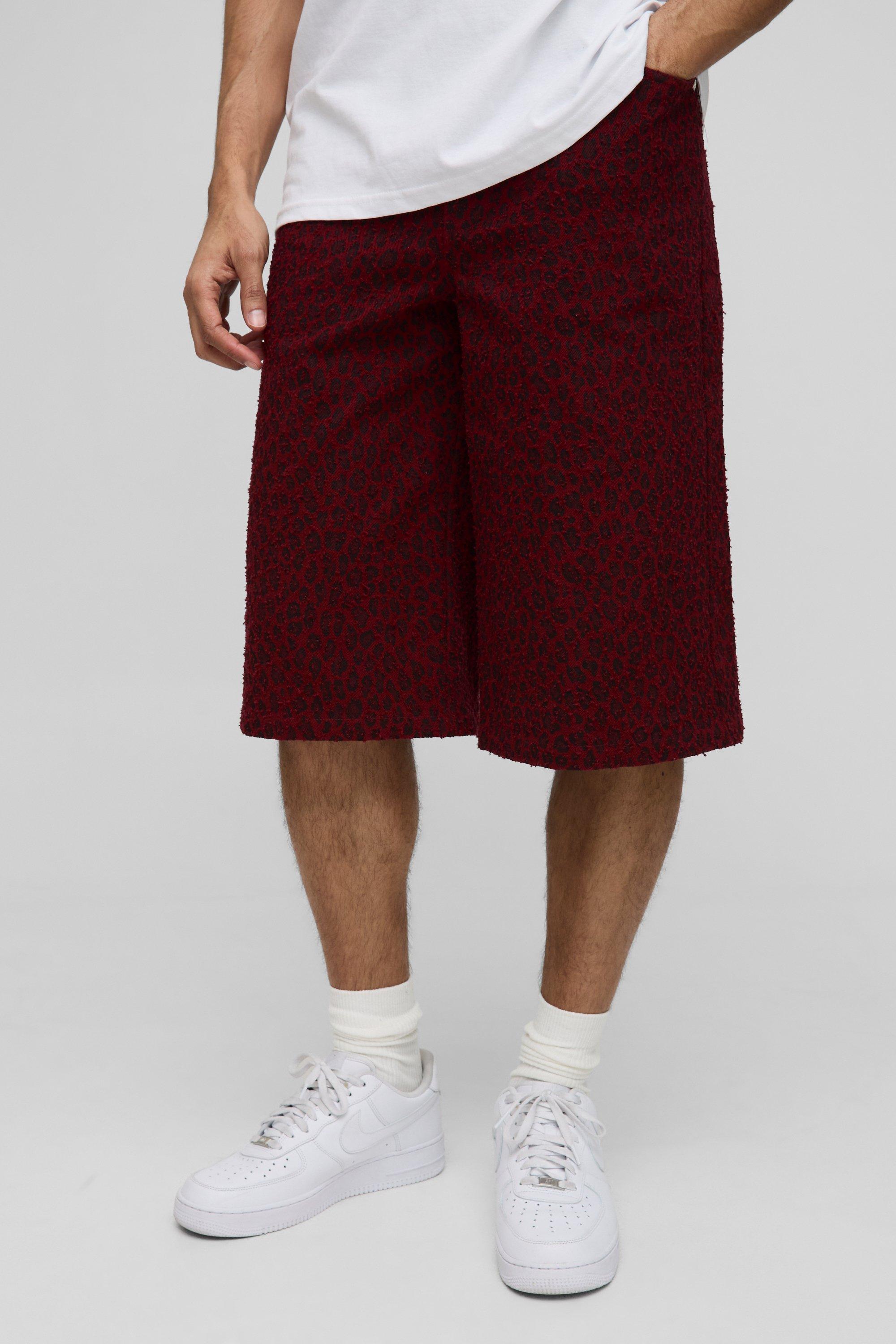 Longline Distressed Leopard Jorts