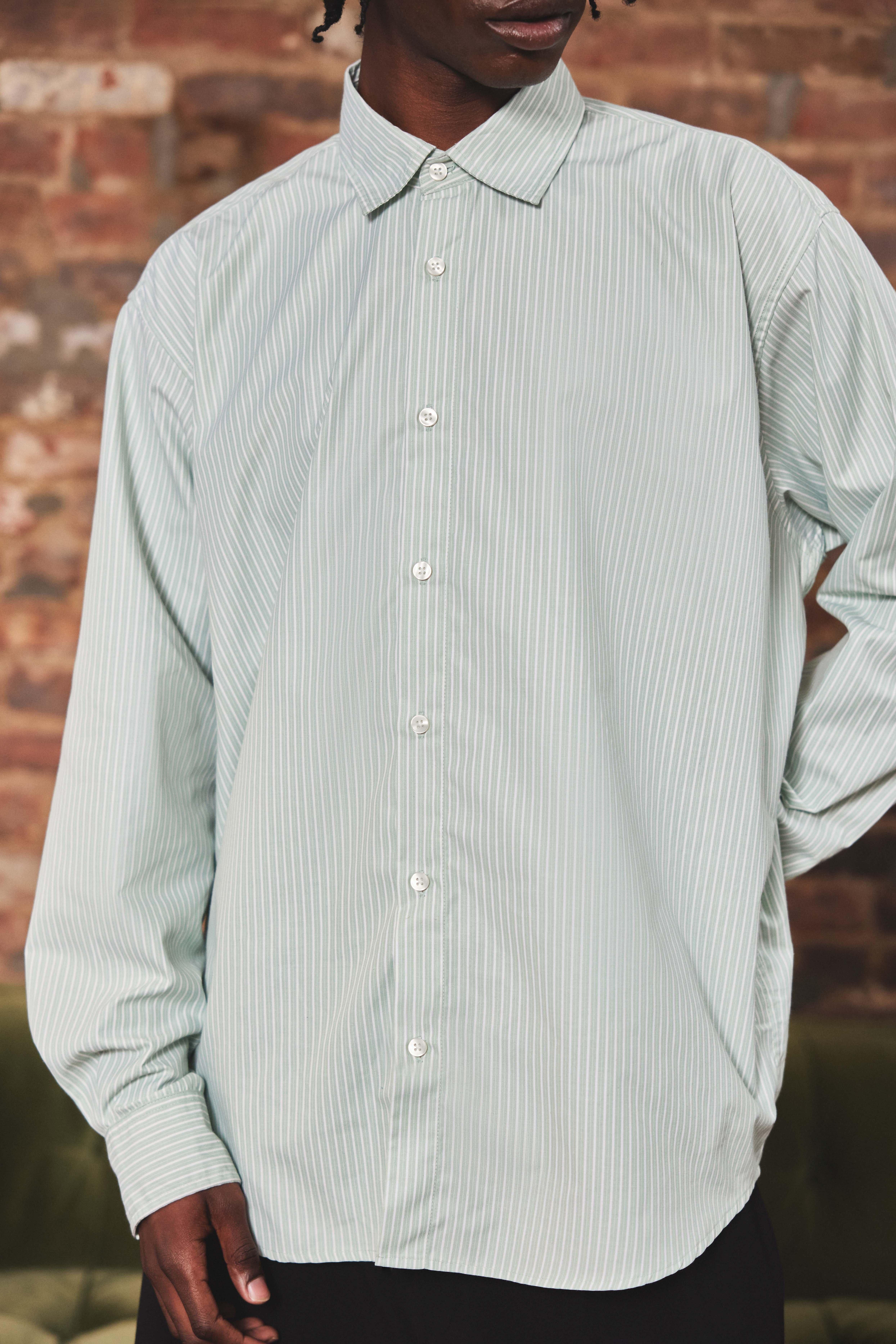 Super Oversized Long Sleeve Stripe Shirt