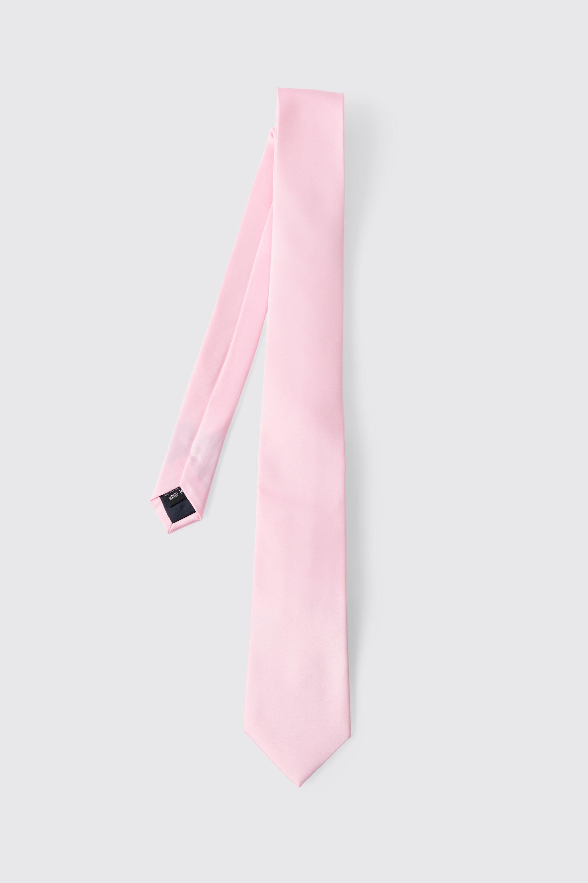 Mens Satin Pink Tie, Pink