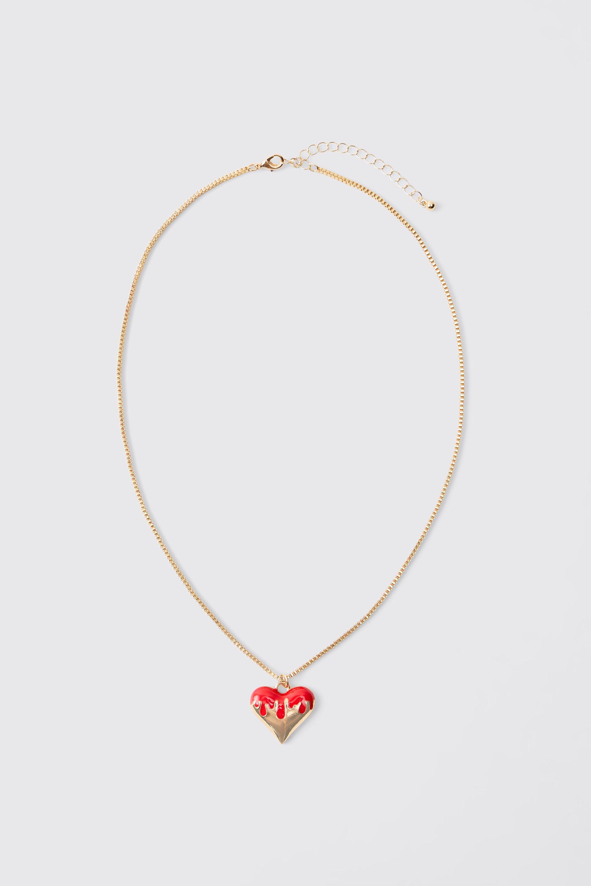 Collana color oro con pendente a cuore, Metallics