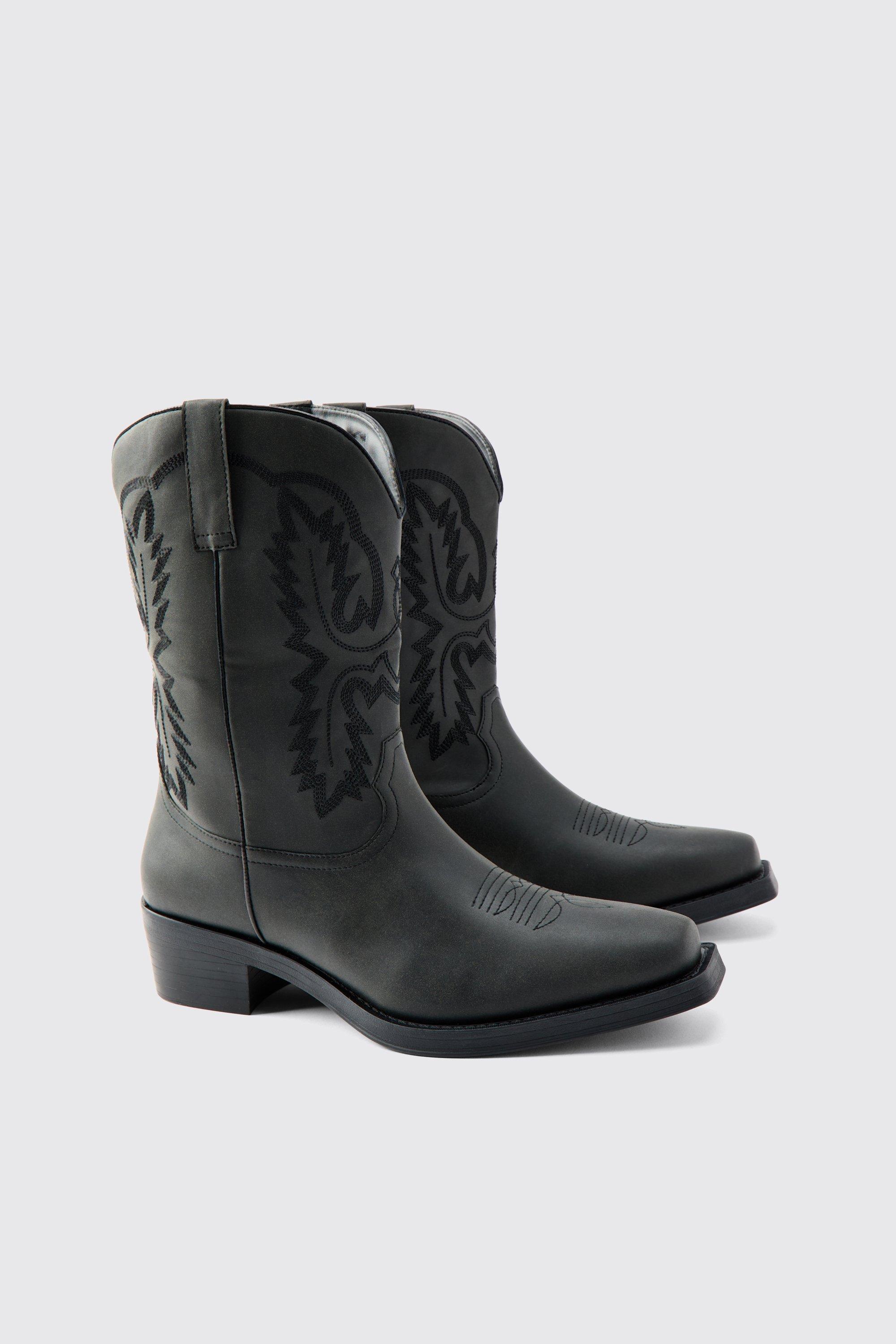 Mens Black Cowboy Boot, Black