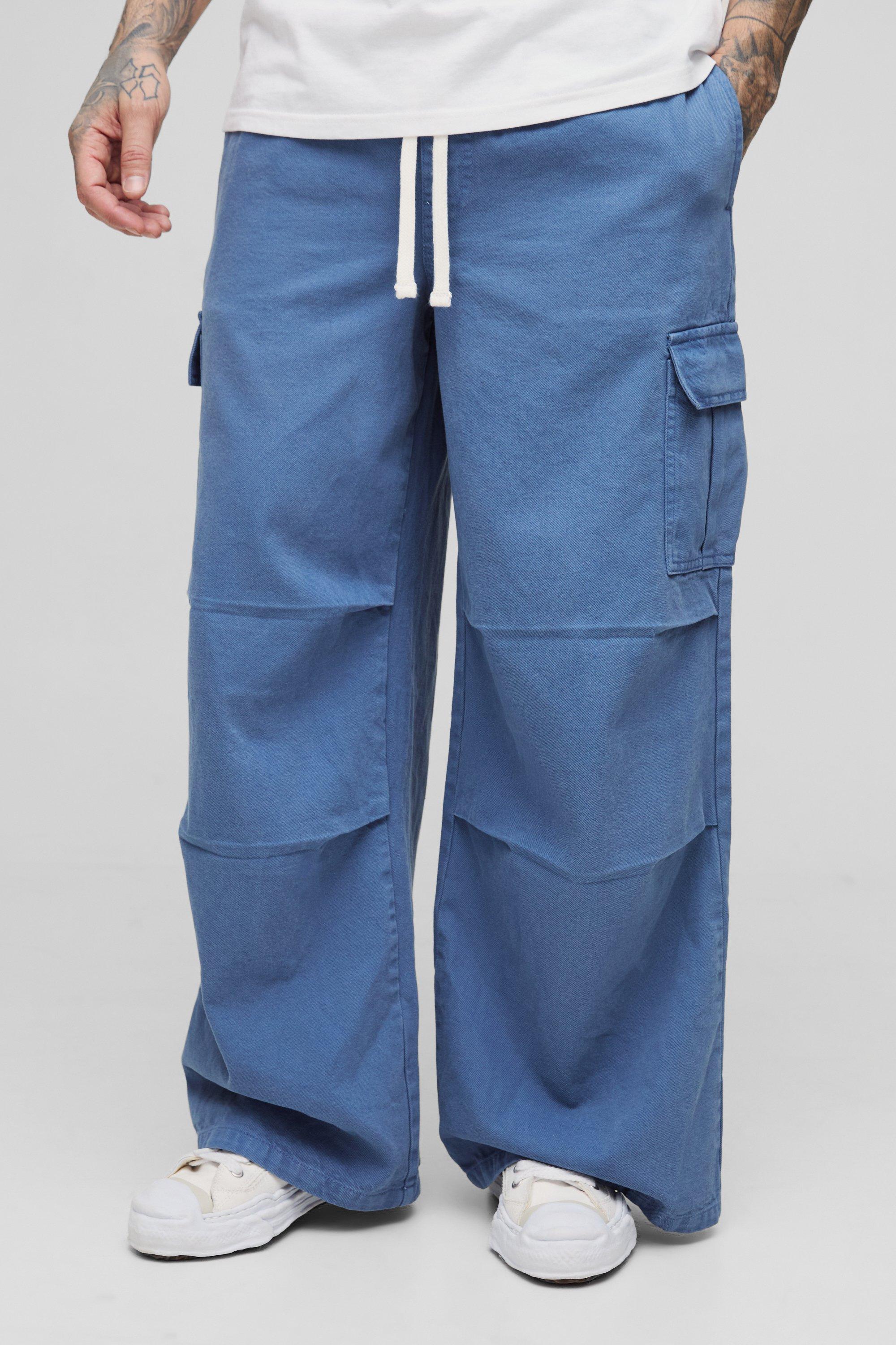 Boohoo Tall Extreem Baggy Cargo Broek, Slate Blue