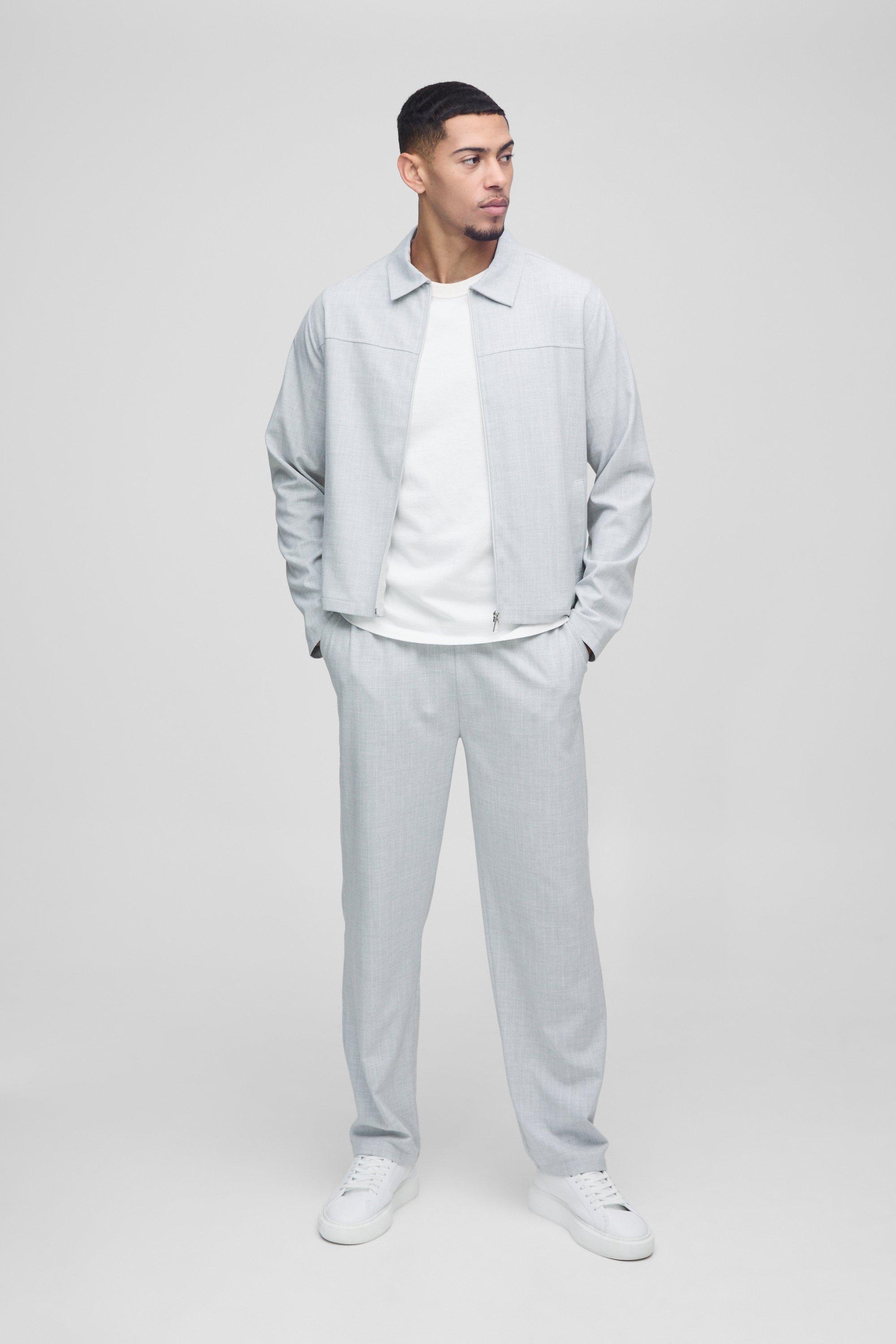 Mens Grey Slim Fit Pinstripe Trouser, Grey