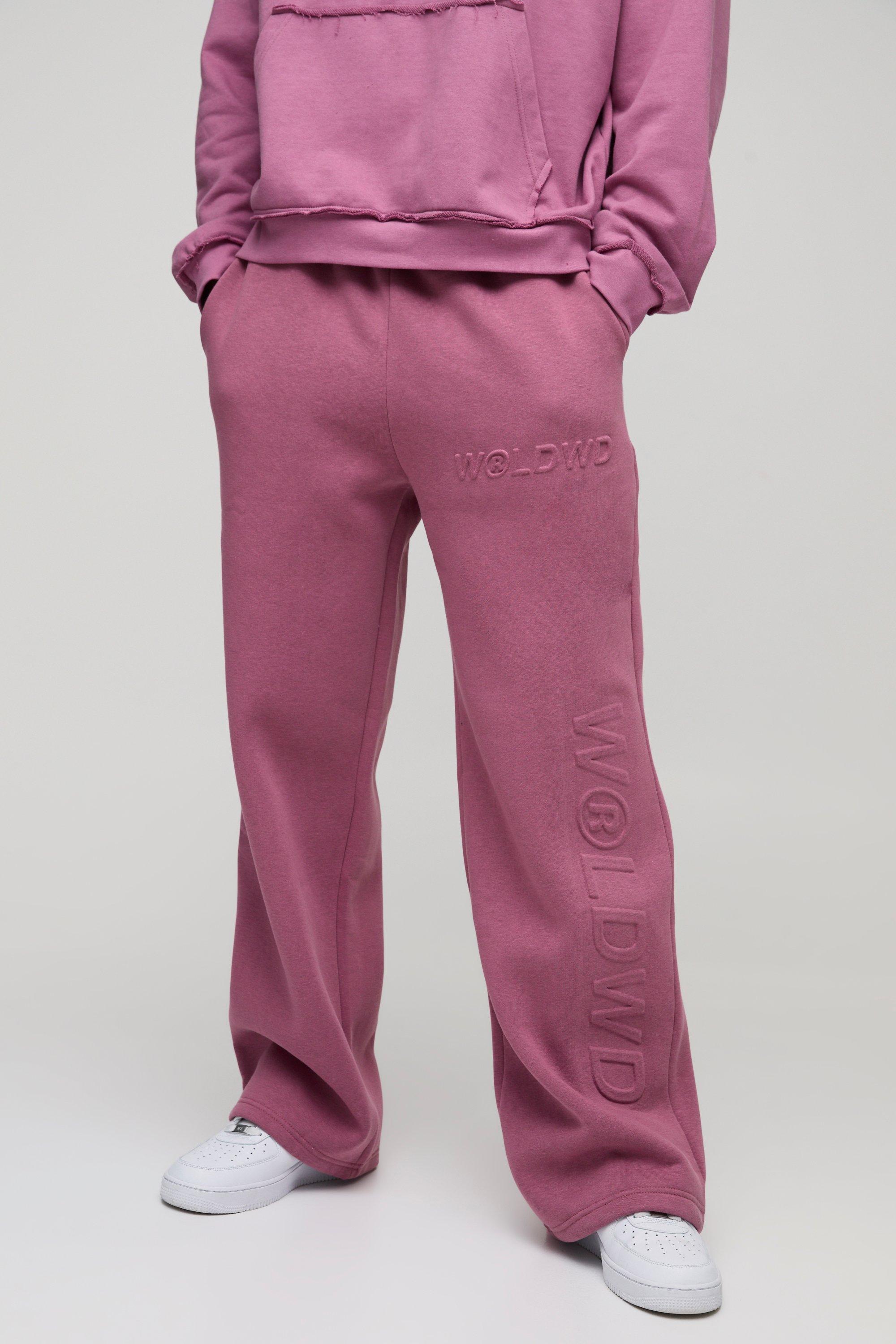 Pantaloni tuta a gamba ampia Worldwide con incisioni, Purple