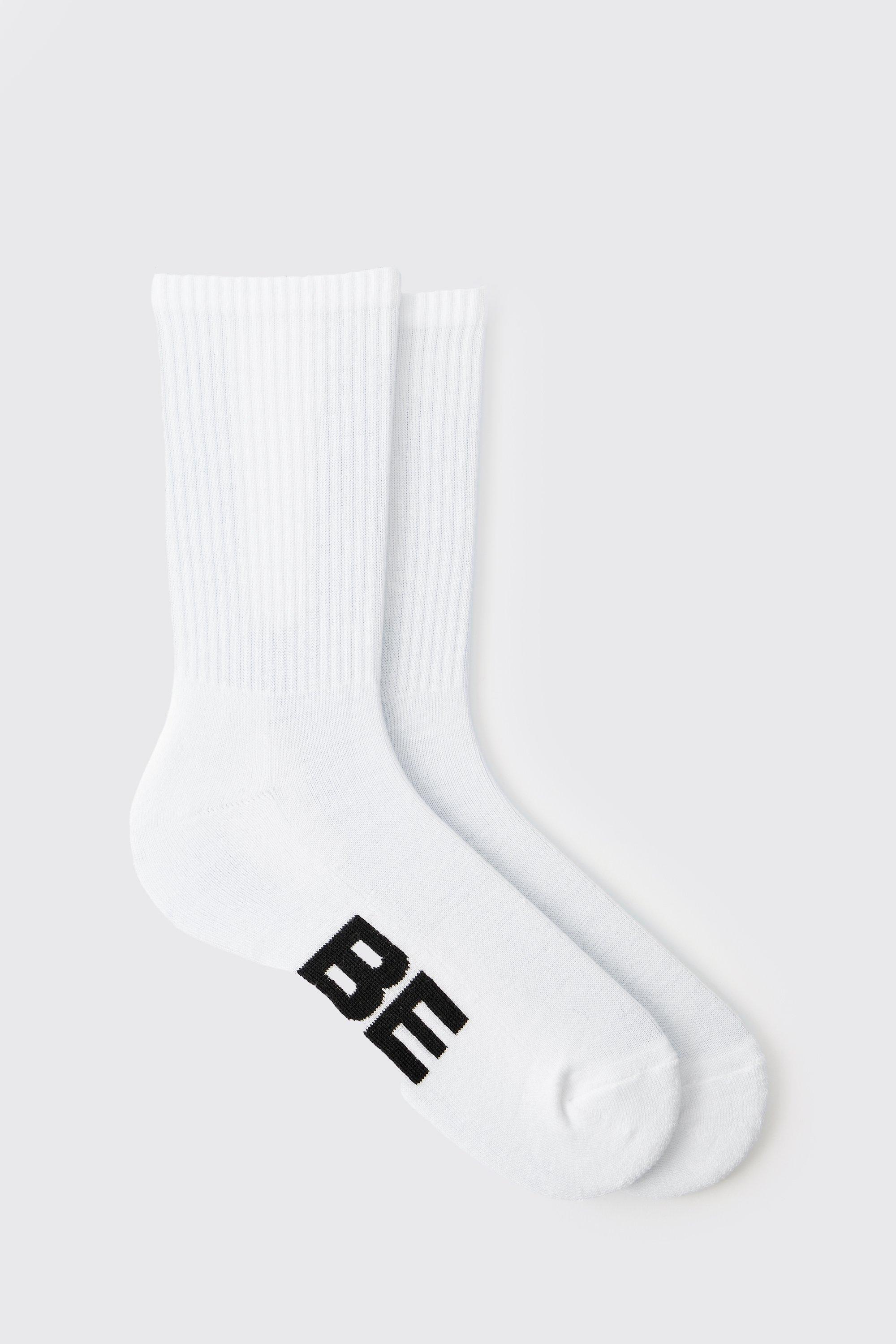 Mens White Be Mine Jacquard Socks, White