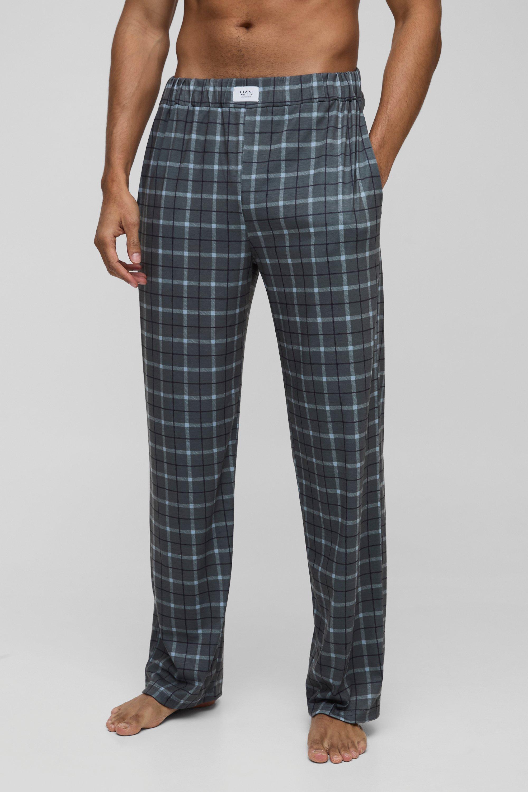 Pantaloni da casa rilassati a quadri, Nero
