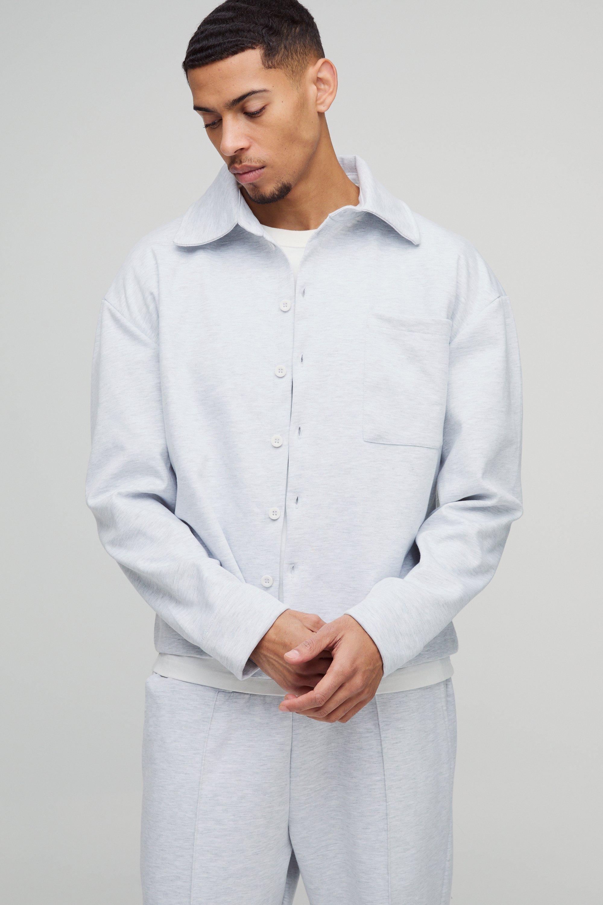 Sovracamicia in Scuba Regular Fit, Grigio