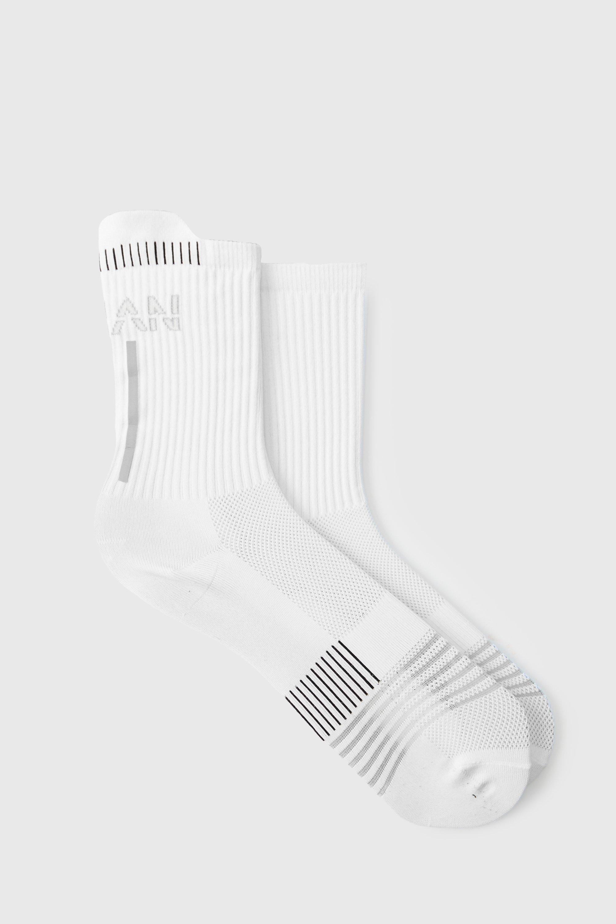 Calzini da corsa Man Active riflettenti - set di 2 paia, Bianco