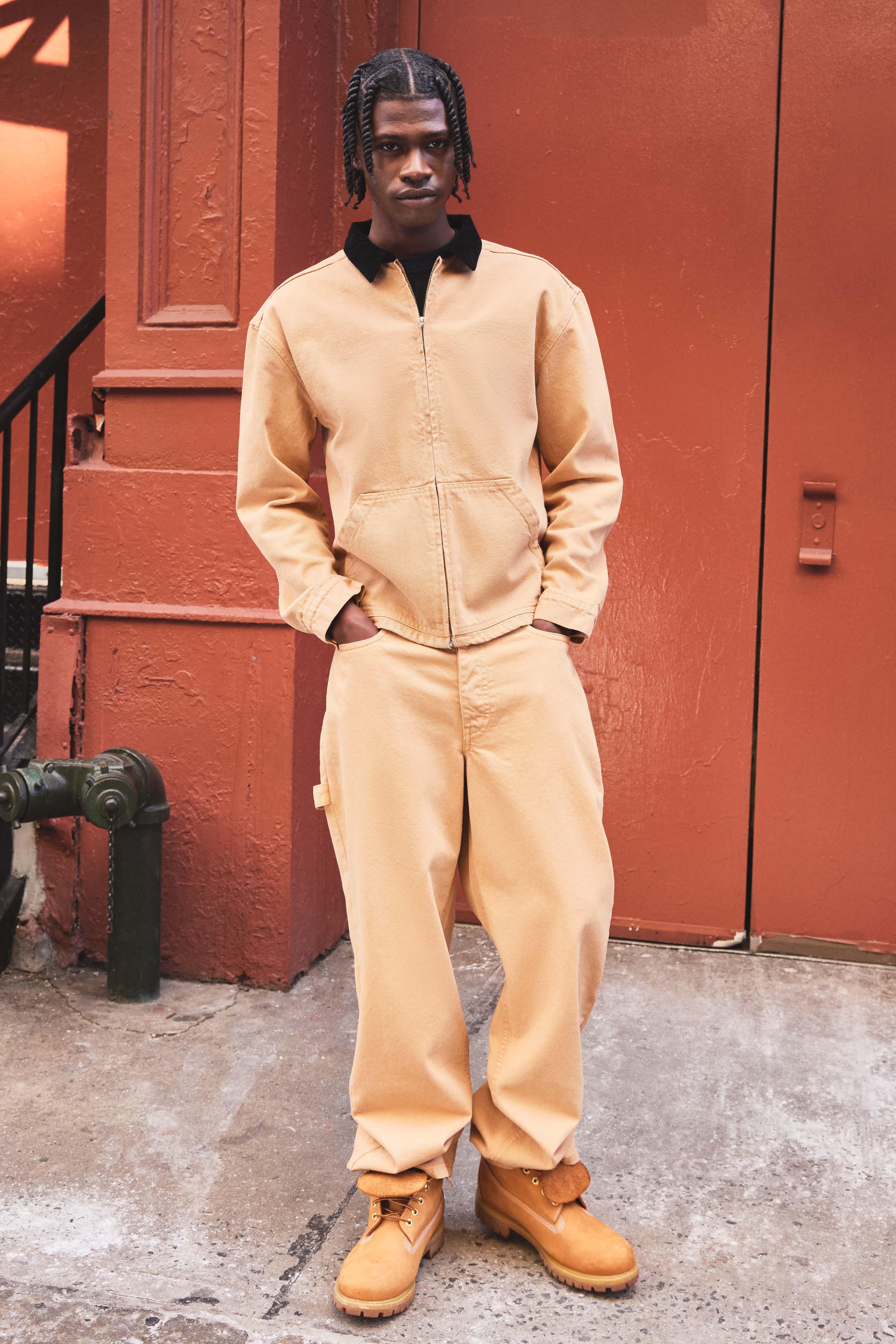 Pantaloni da lavoro rilassati in twill, Beige