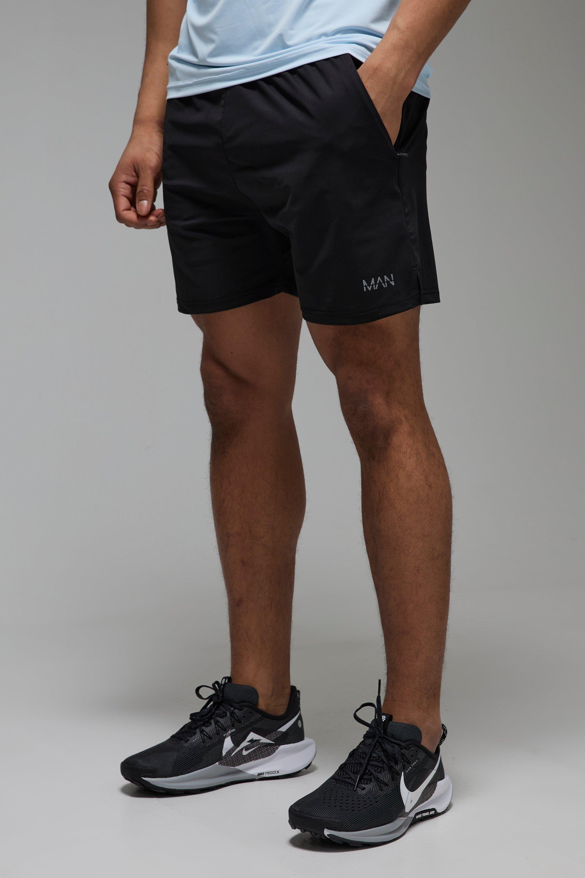 Mens Black Man Active Super Stretch 5inch Shorts, Black