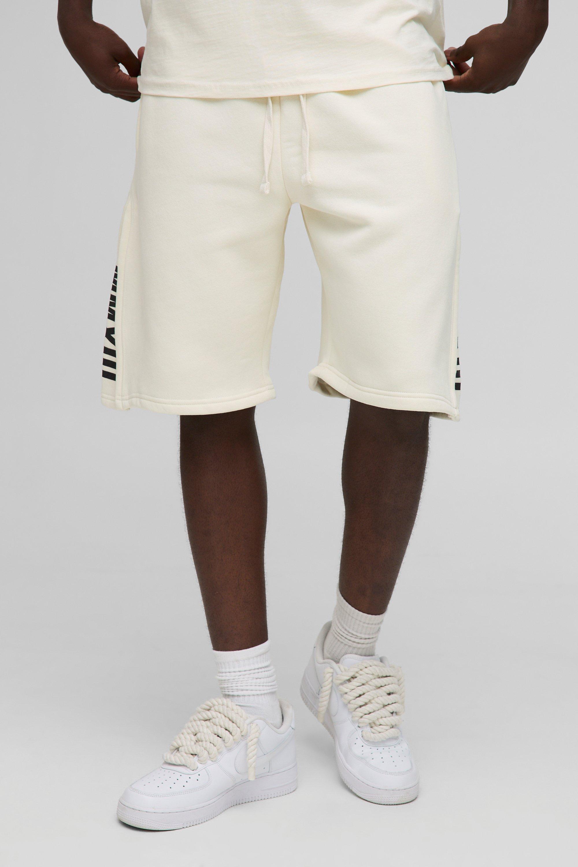Pantaloncini oversize Official con pieghe e inserti, Cream