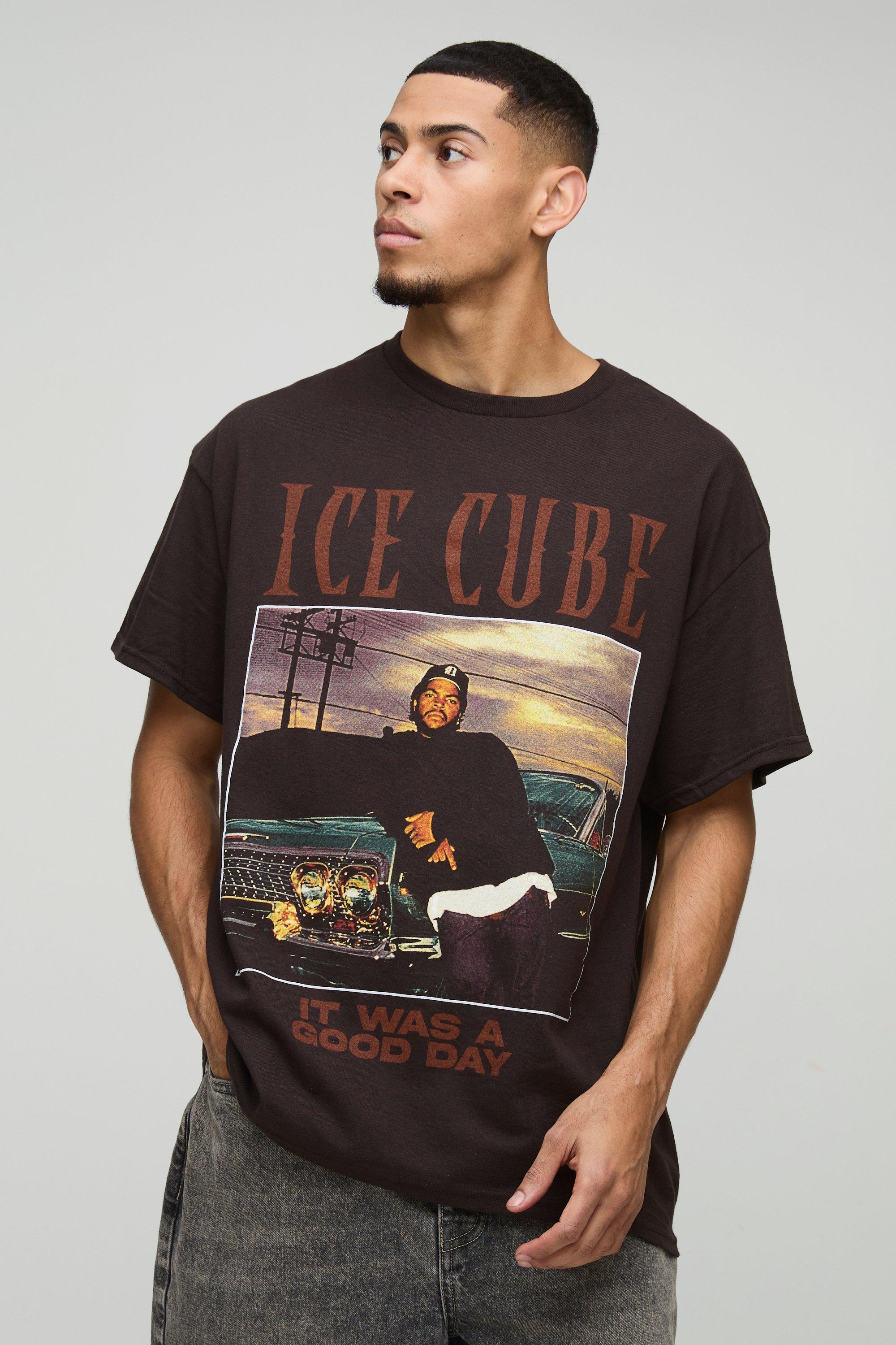 T-shirt oversize ufficiale con stampa Ice Cube, Brown