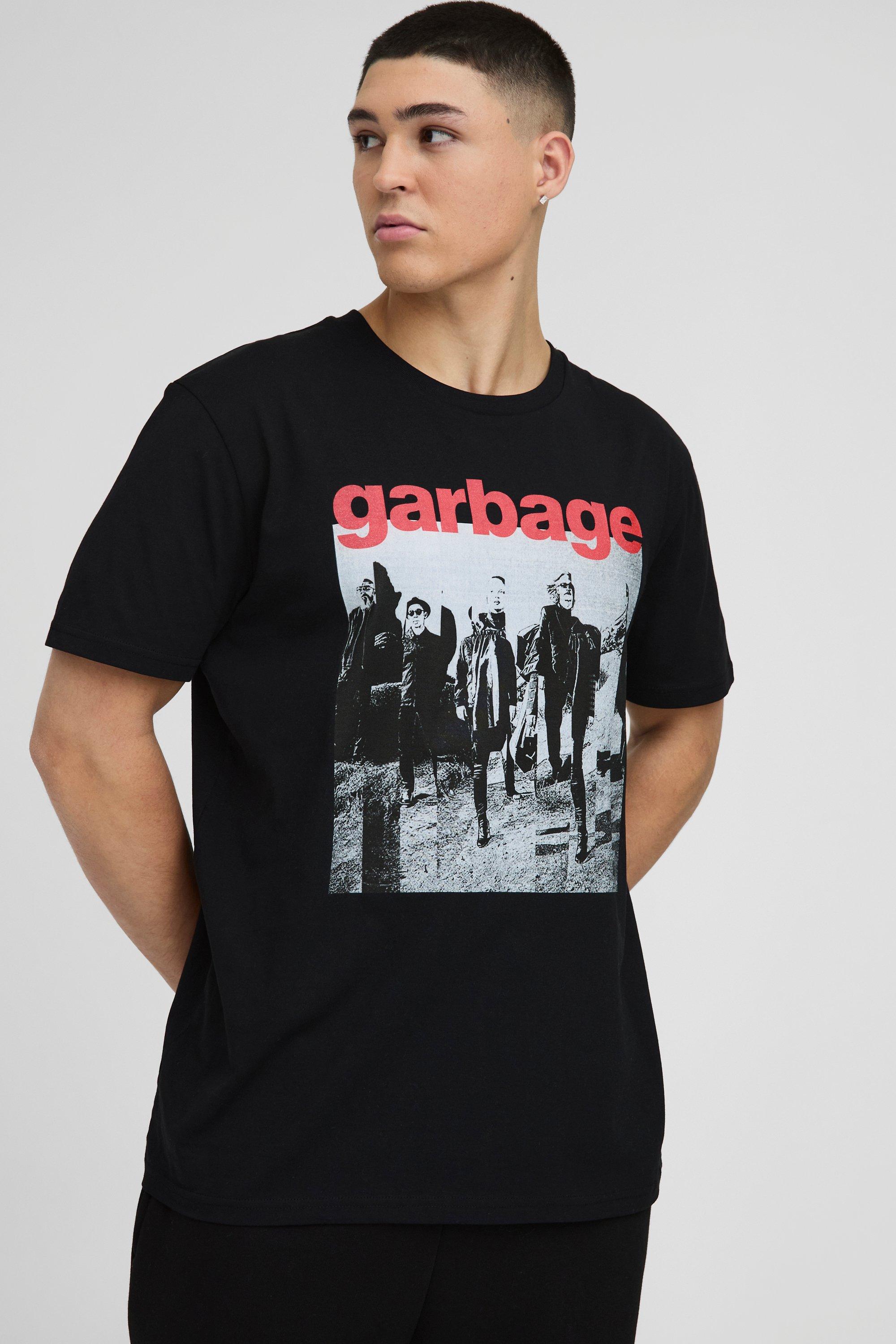 T-shirt oversize ufficiale con stampa Garbage Band, Nero
