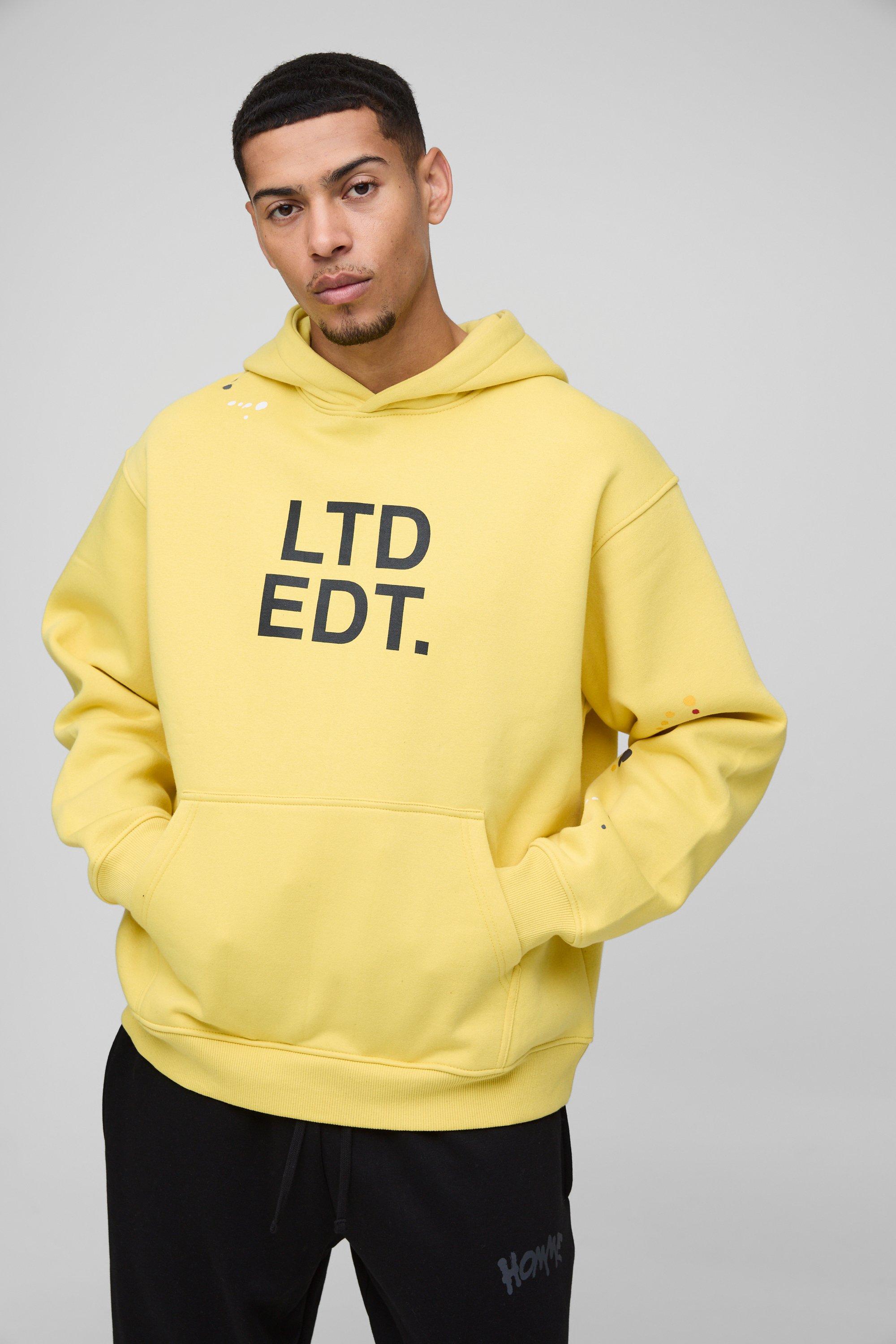 Oversized Paint Splatter Limited Edition Hoodie, Giallo