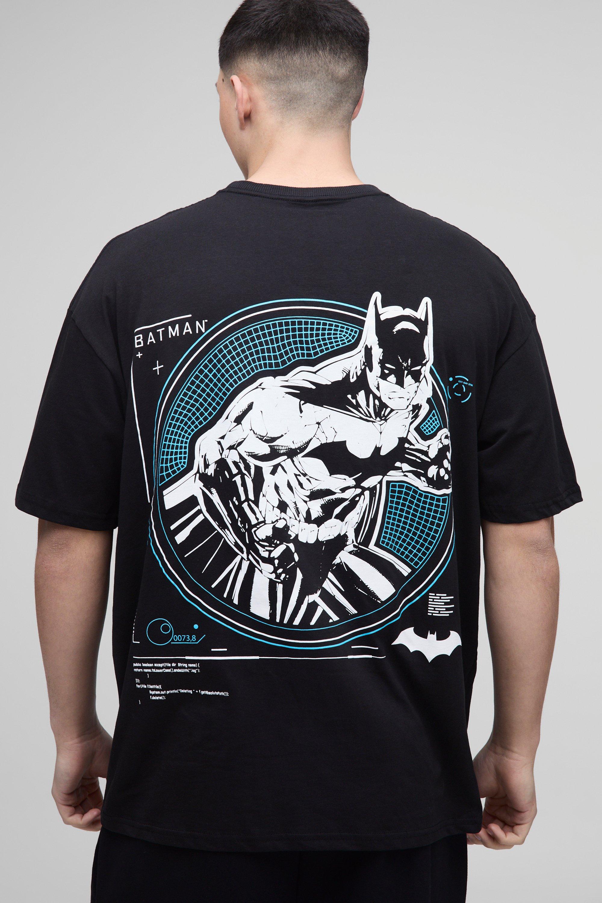 T-shirt oversize ufficiale DC Batman con stampa, Nero