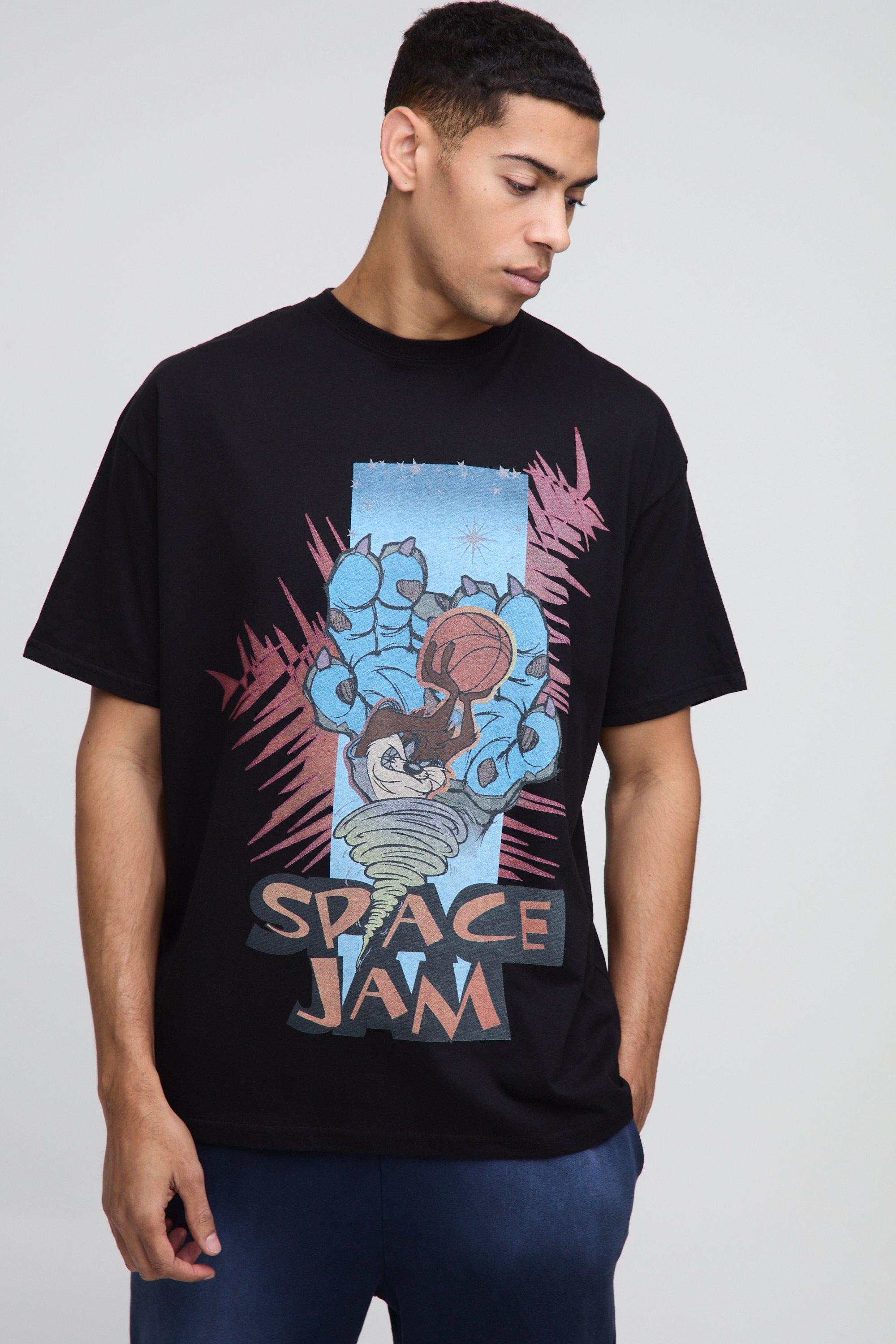 T-shirt oversize ufficiale con stampa Space Jam, Nero