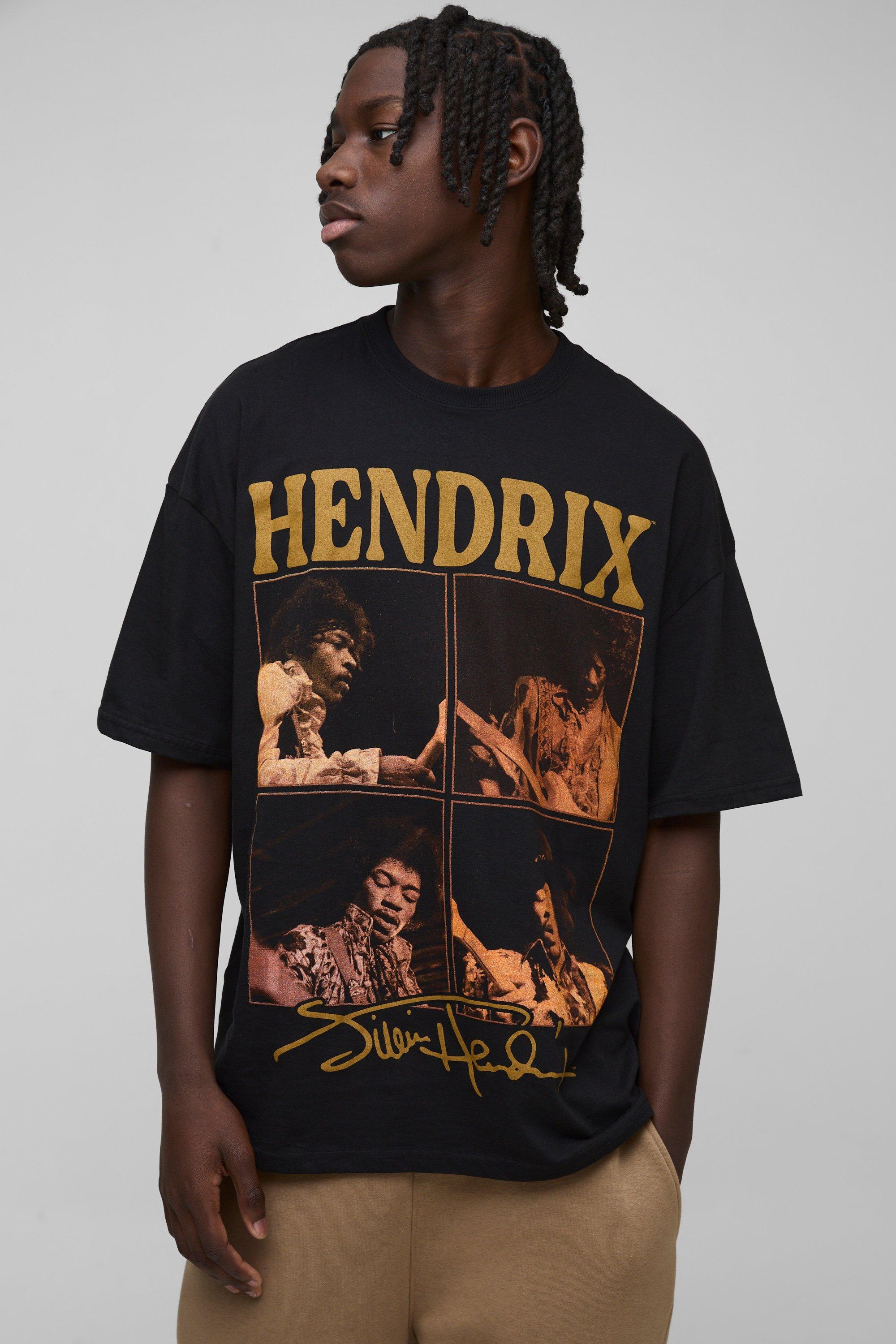 T-shirt oversize ufficiale con stampa di Jimi Hendrix, Nero