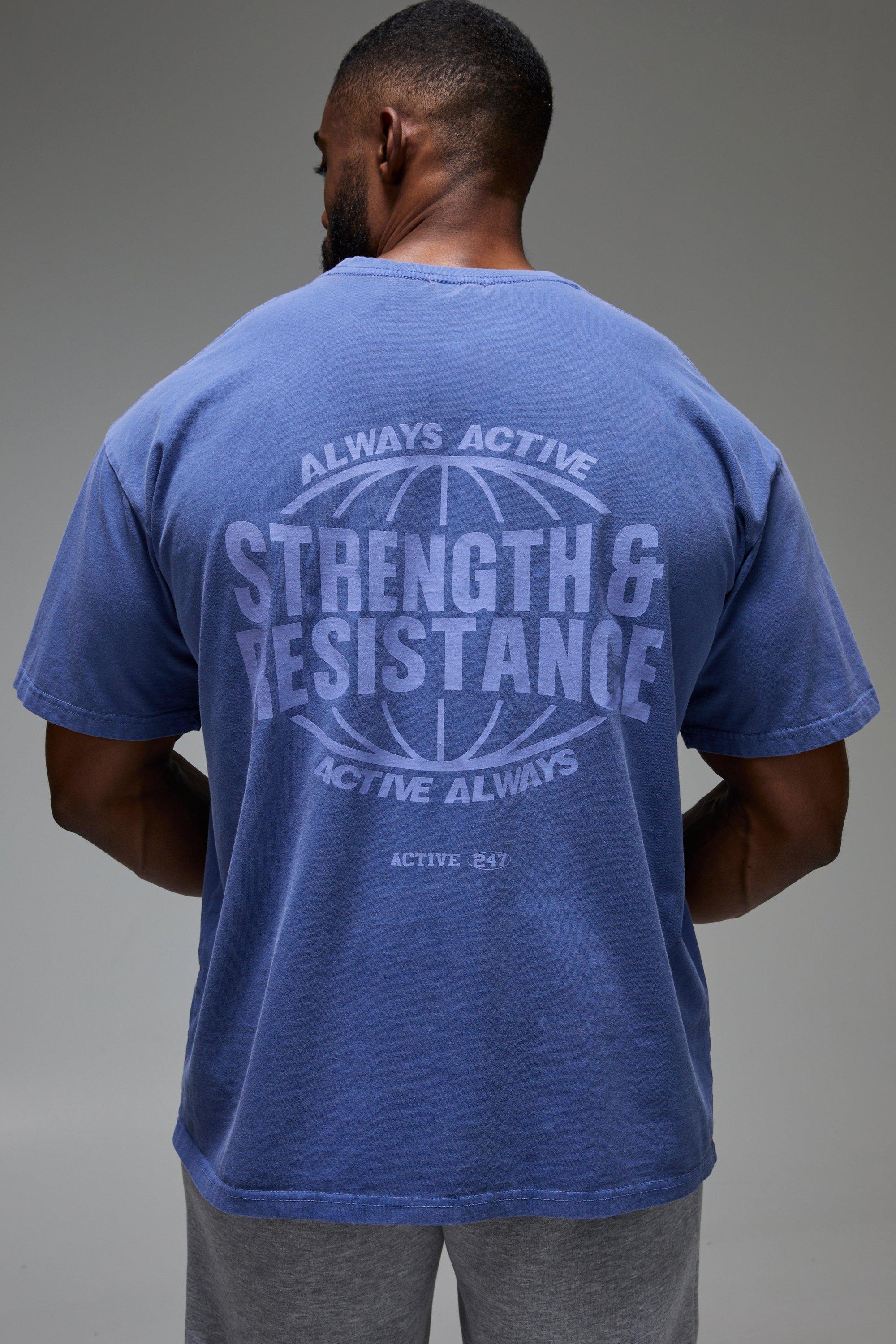 T-shirt oversize sovratinta Man Active Training Dept, Azzurro
