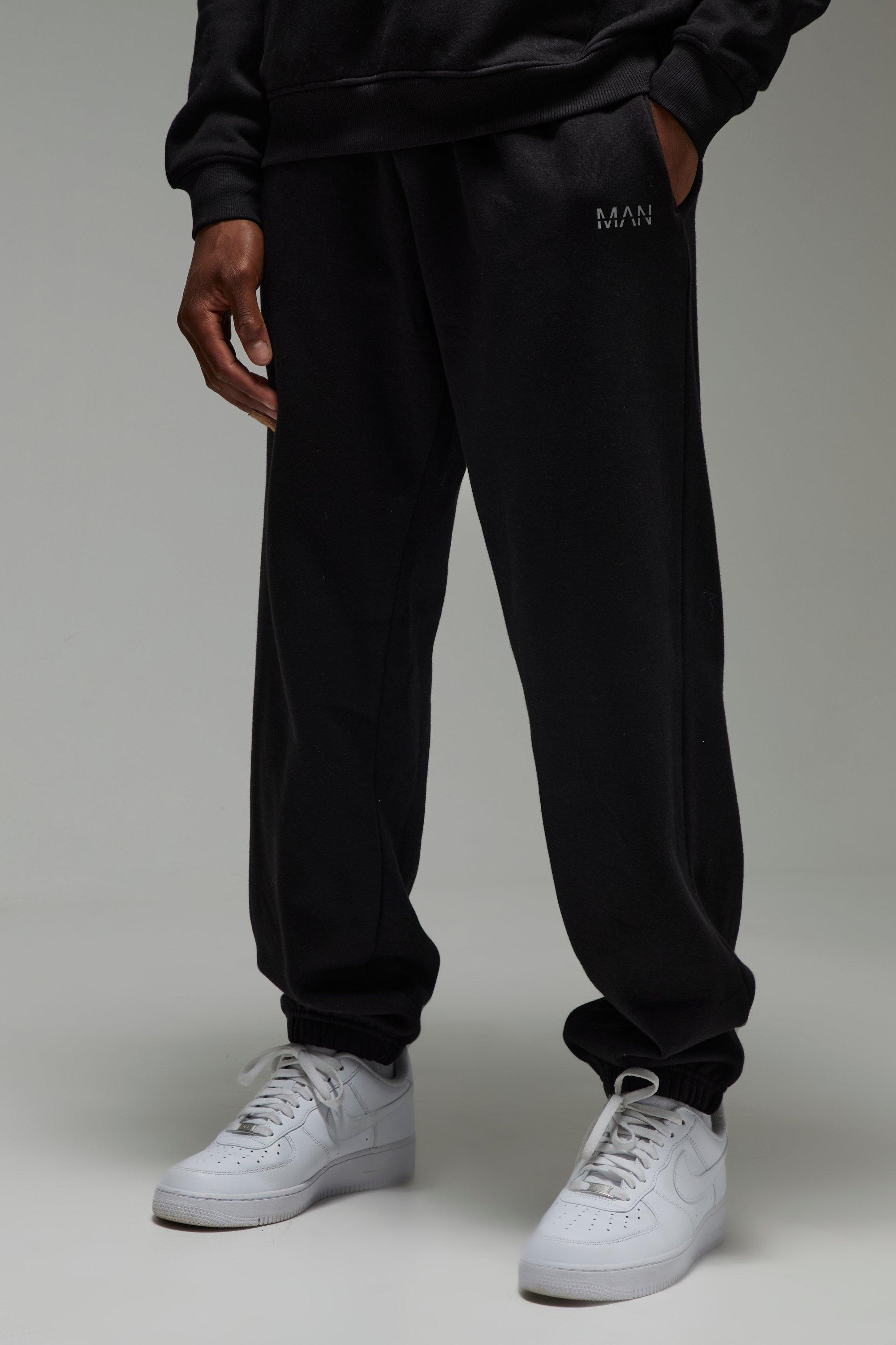 Mens Black Man Active Oversized Jogger, Black