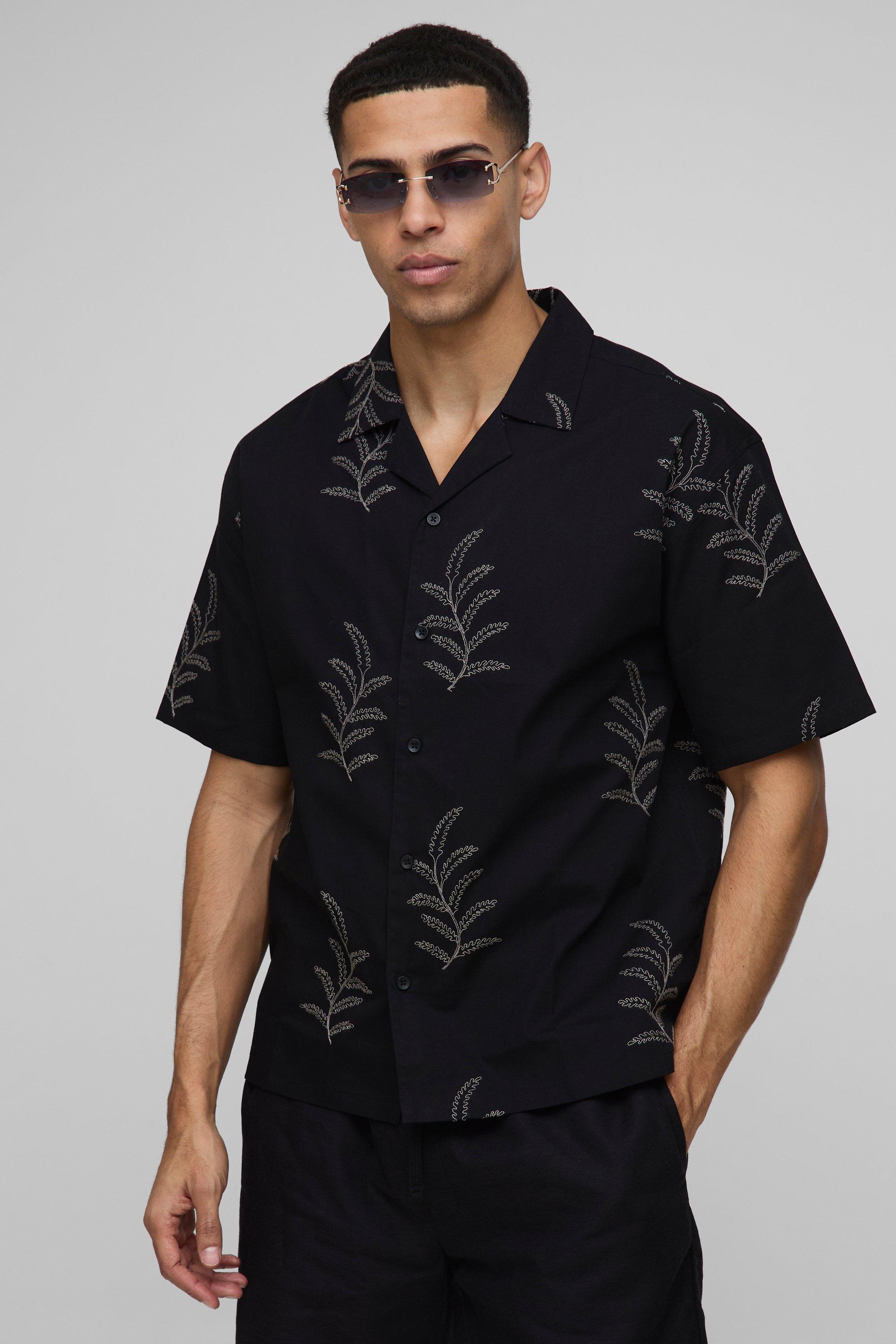 Oversized Revere Embroidered Poplin Shirt