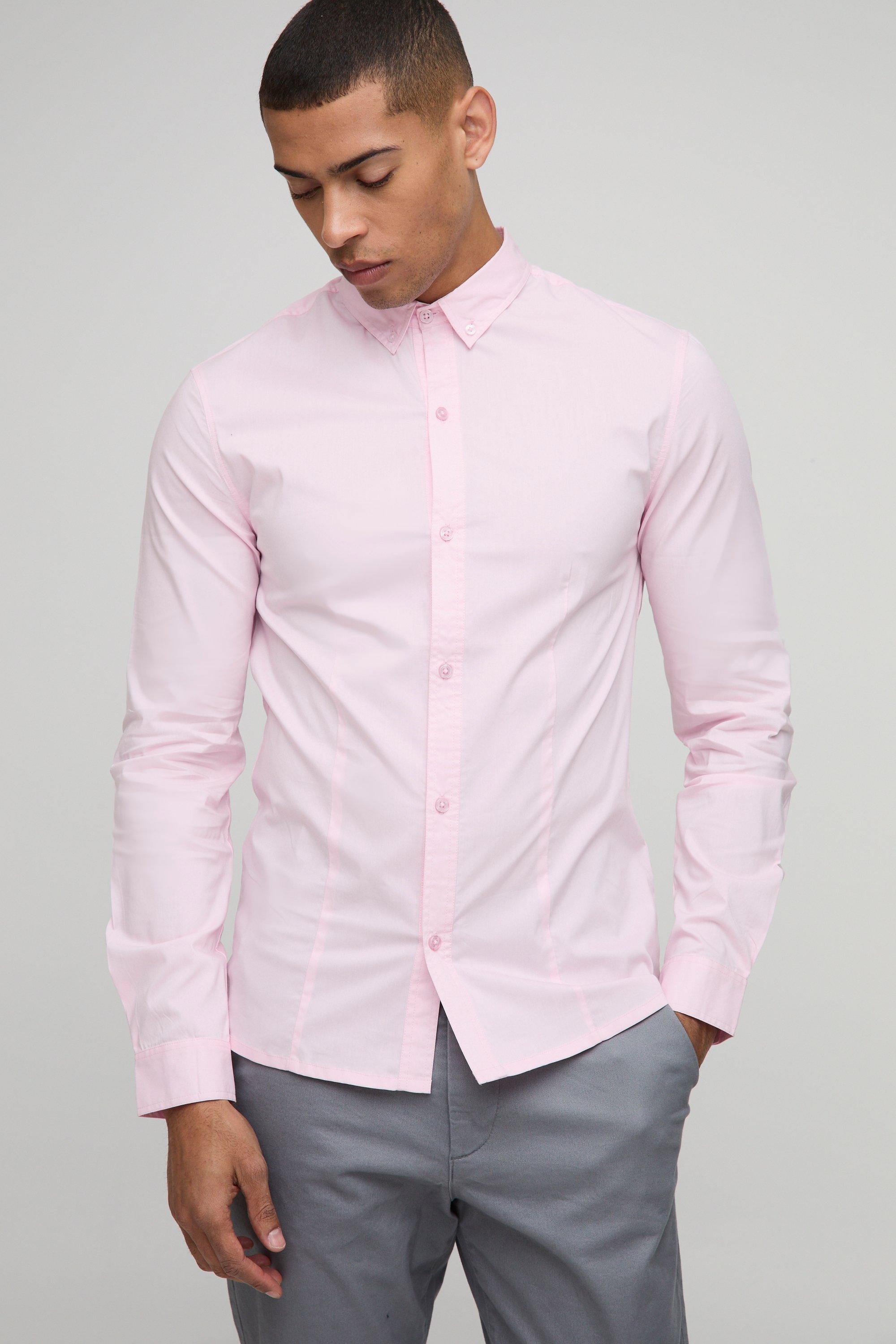 Slim Fit Basic Long Sleeve Collared Shirt
