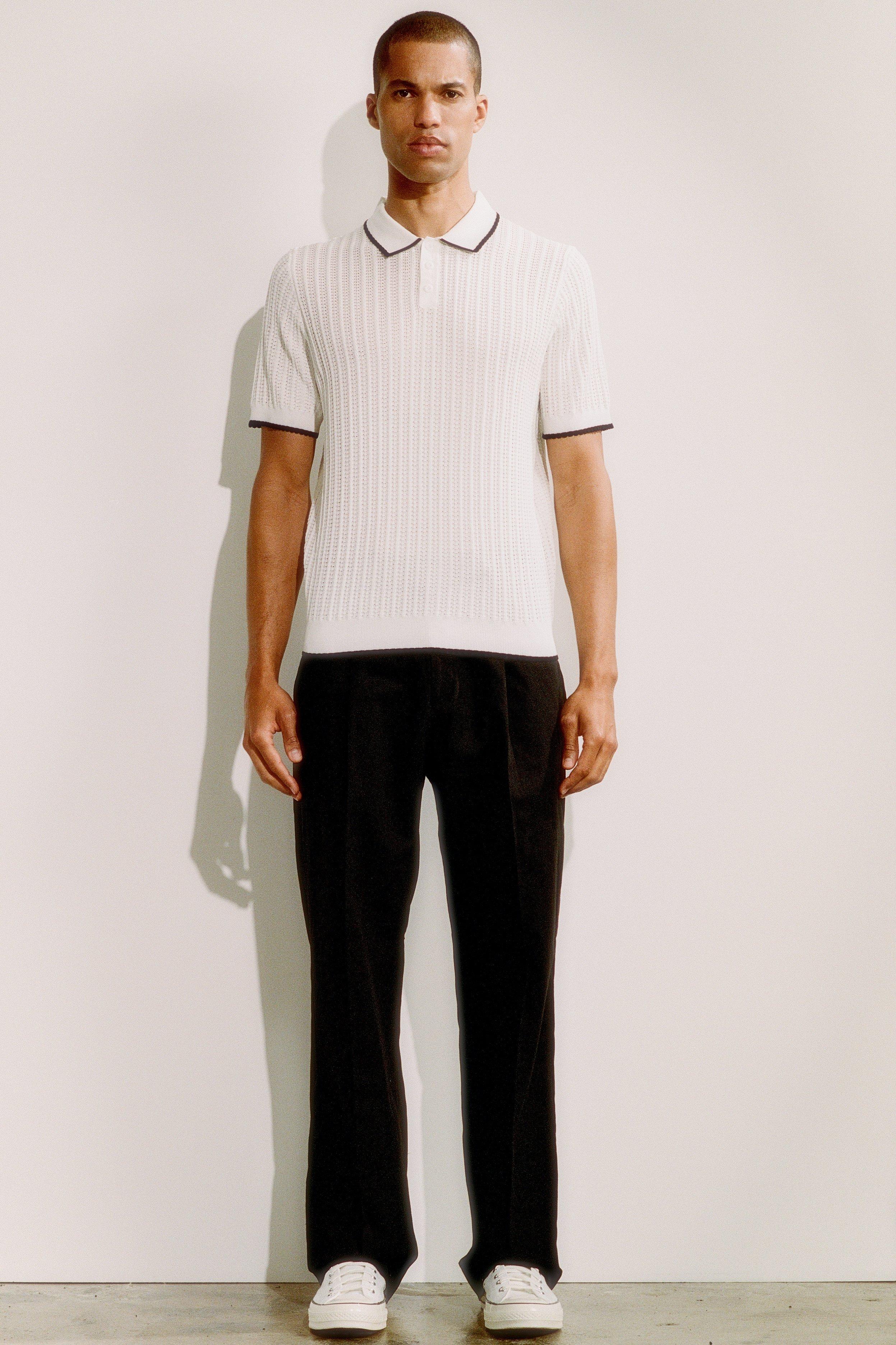 Straight Fit Linen Blend Crease Front Trouser
