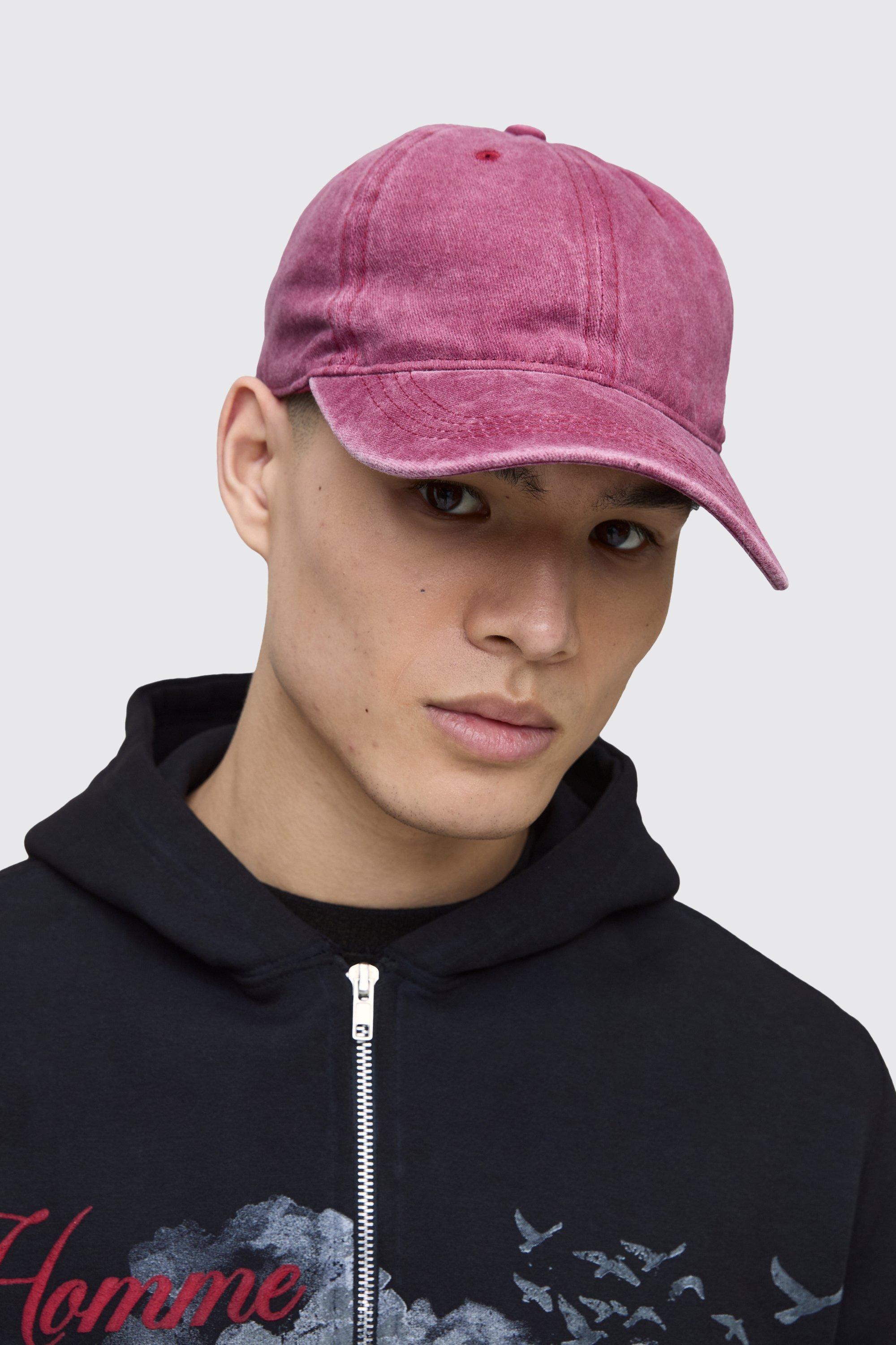 Mens Washed Red Cap, Red