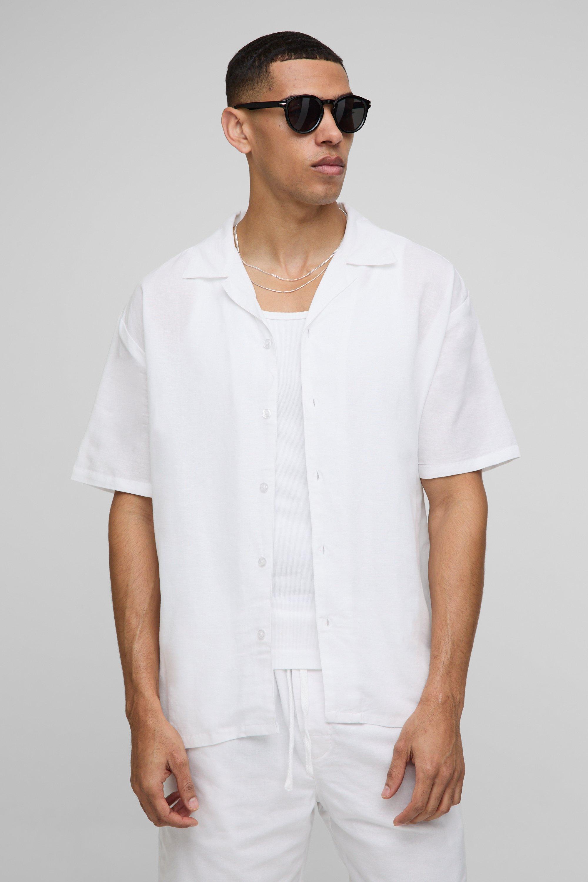 Oversized Revere Linen Short Sleeve Shirt