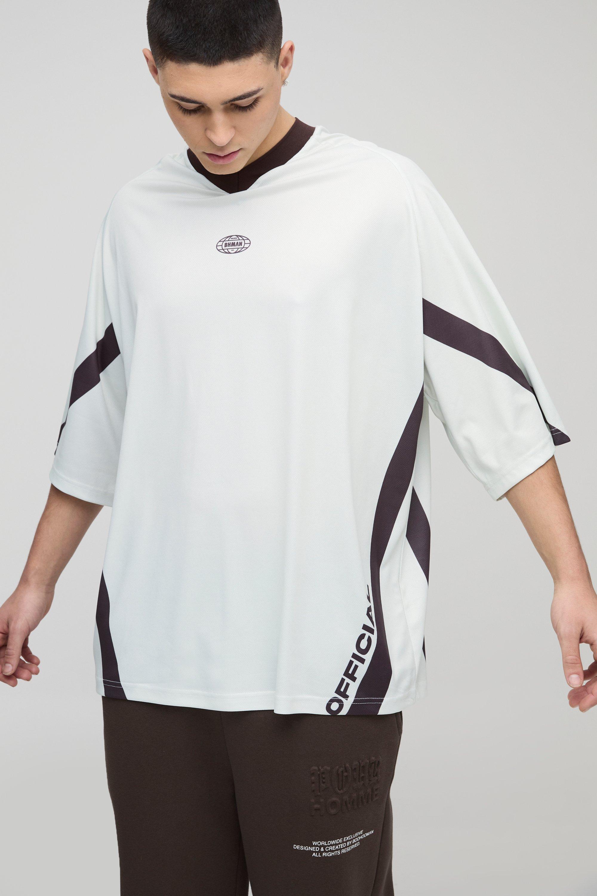 Top da Hockey lungo oversize in rete con scollo a V, Cream