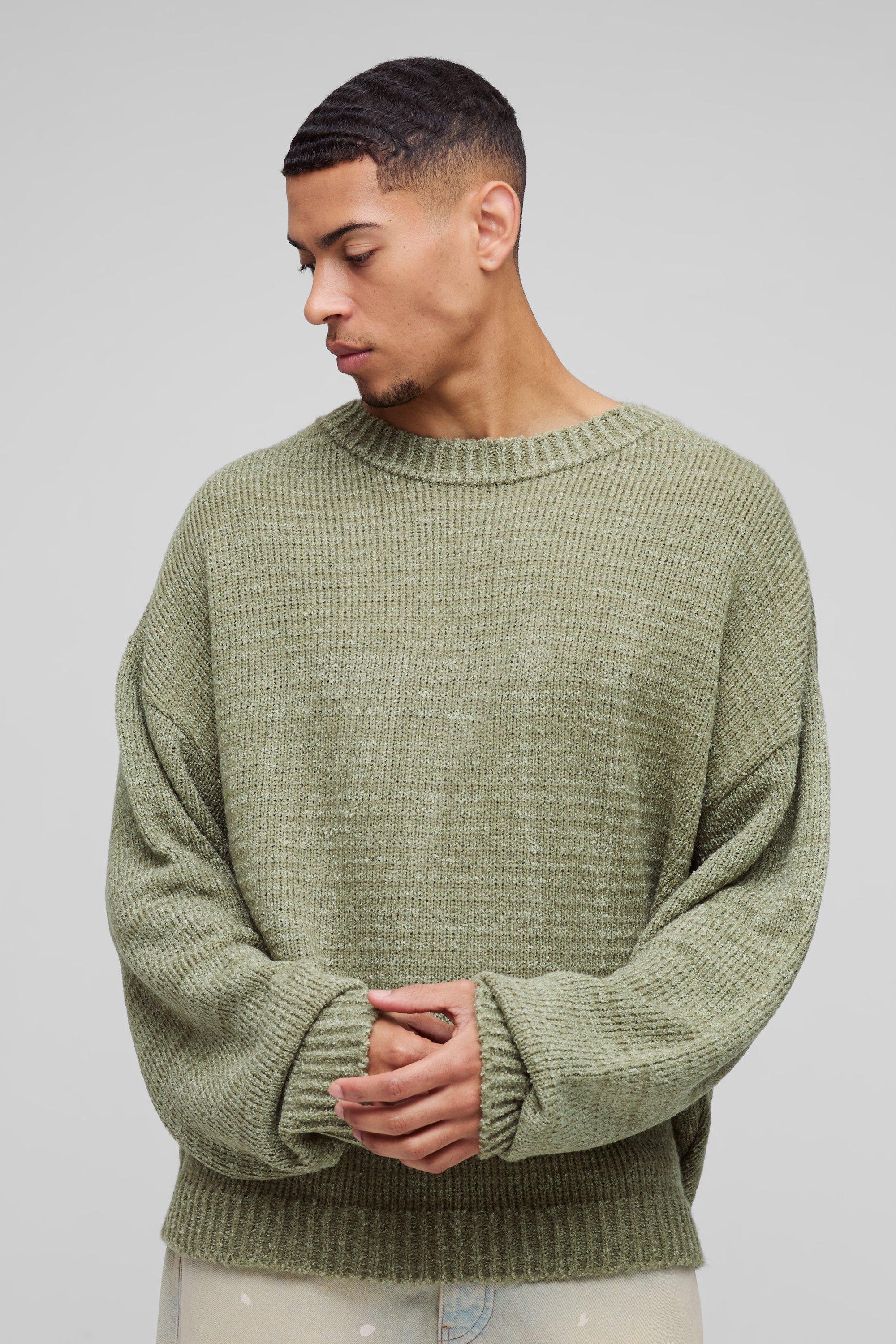 Maglione oversize in bouclé in acrilico, Verde