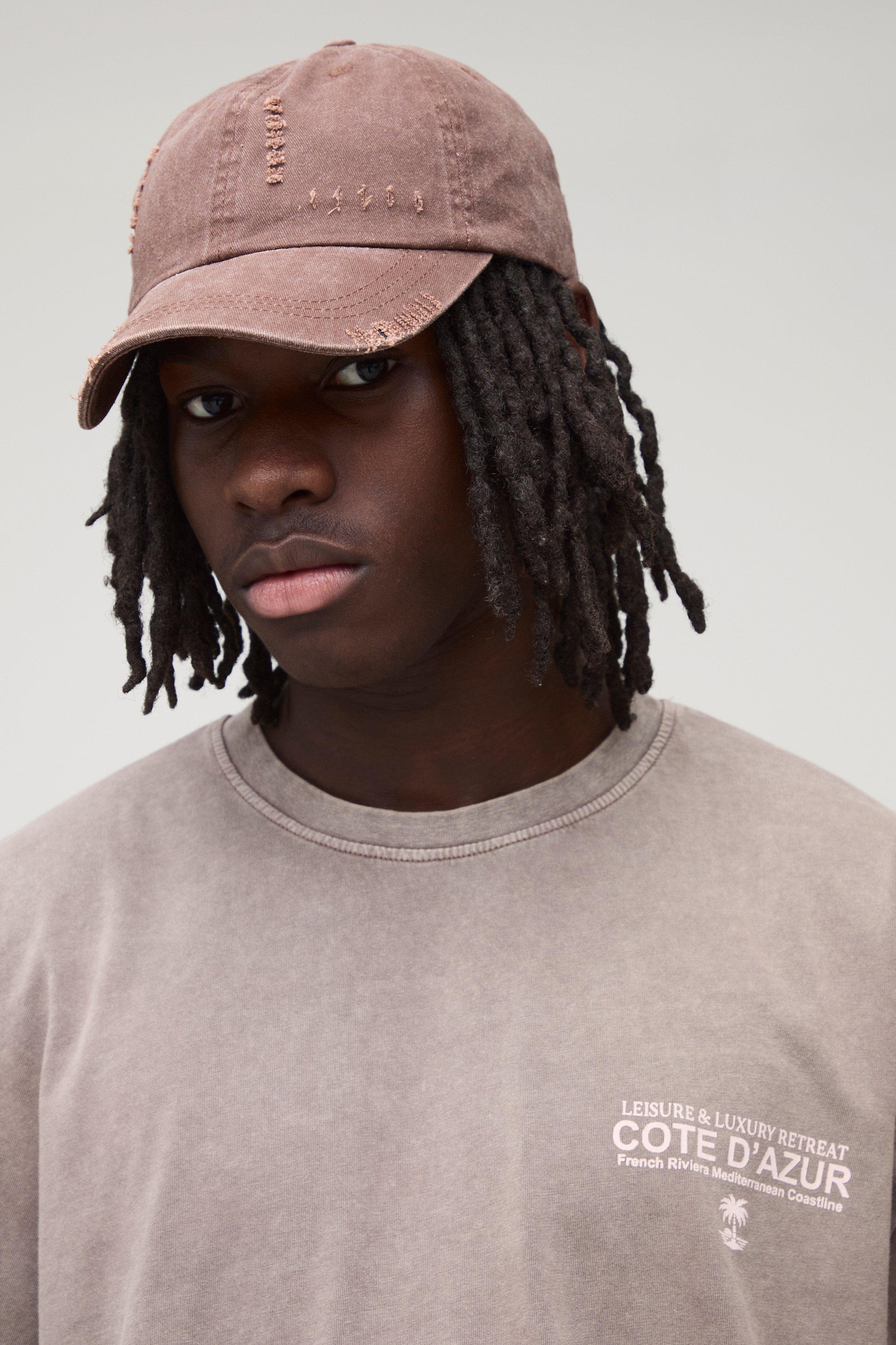 Image of Cappello da baseball effetto smagliato effetto slavato, Brown