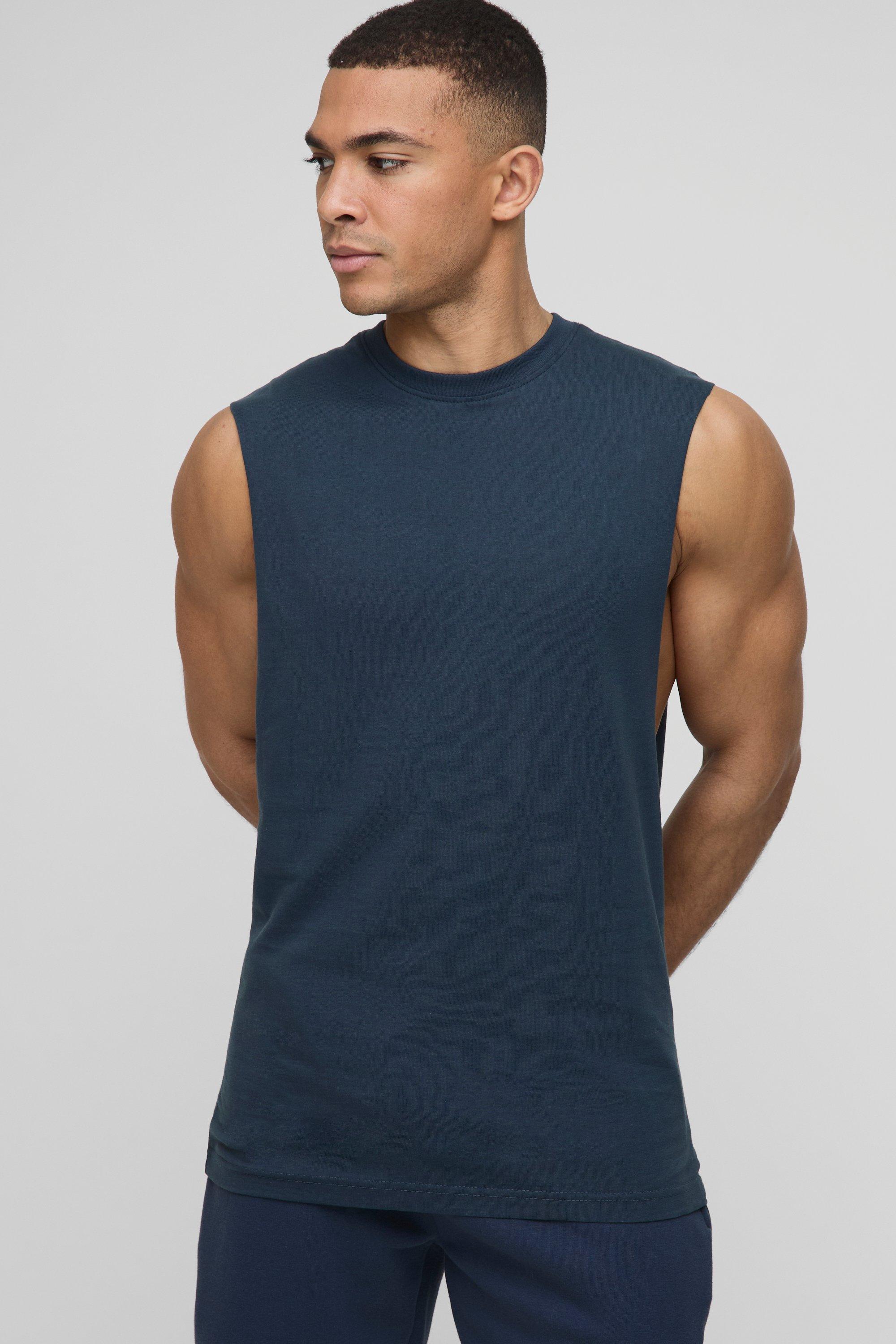 Canotta Basic con giromanica ampio, Navy