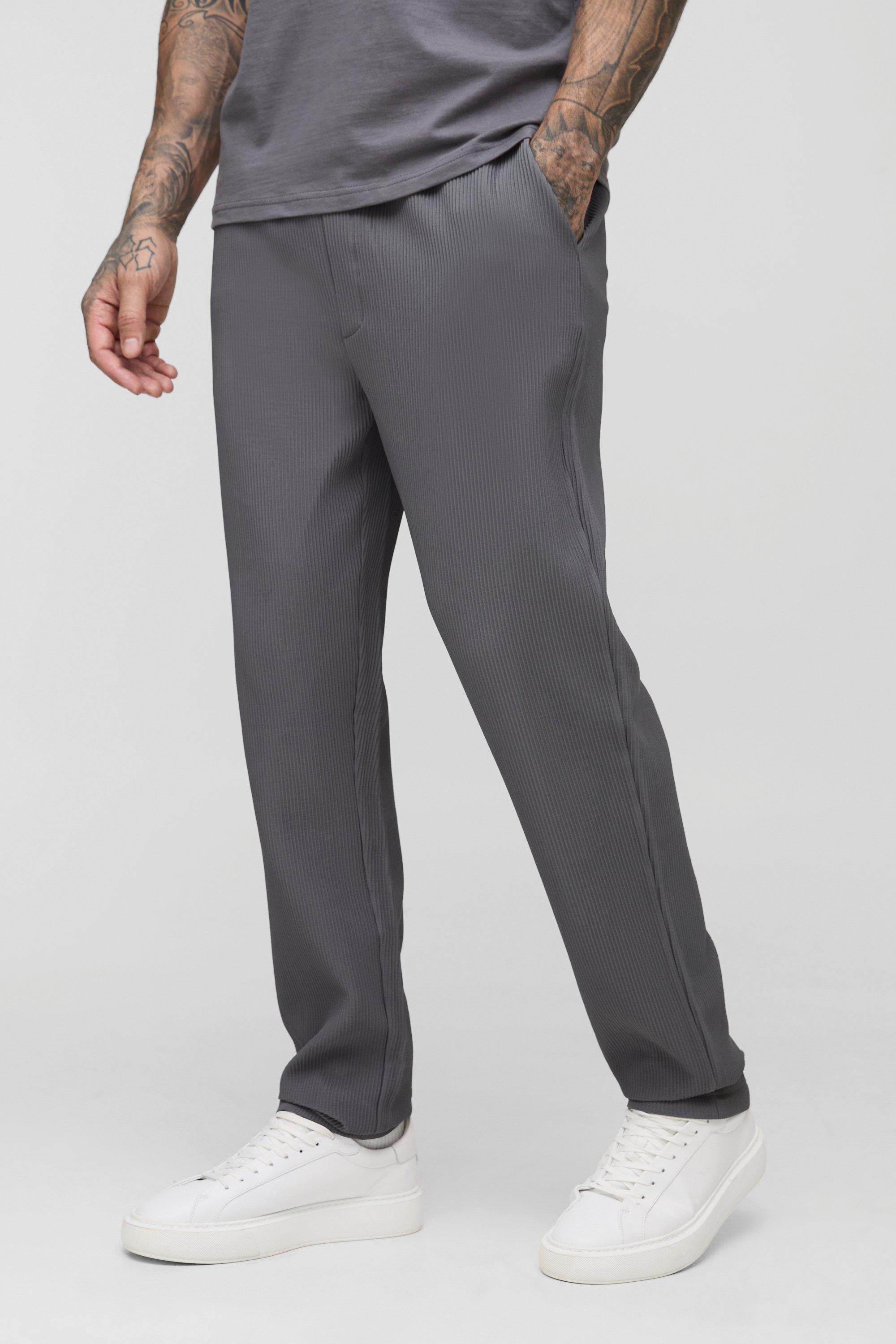 Pantaloni affusolati Tall con pieghe, Grigio